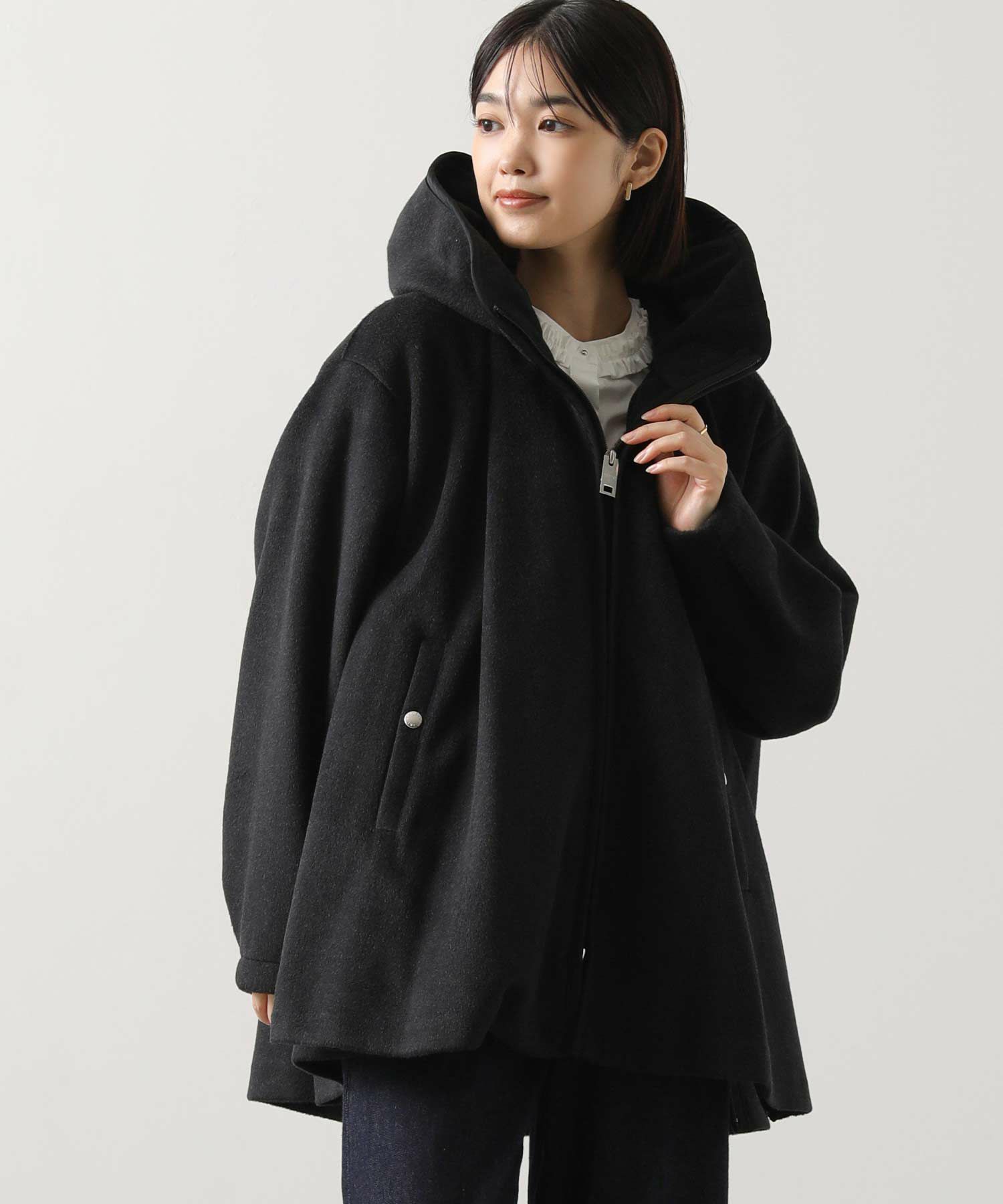 Gready Brilliantビーバーフードポンチョコート | SEKIMIKI Online