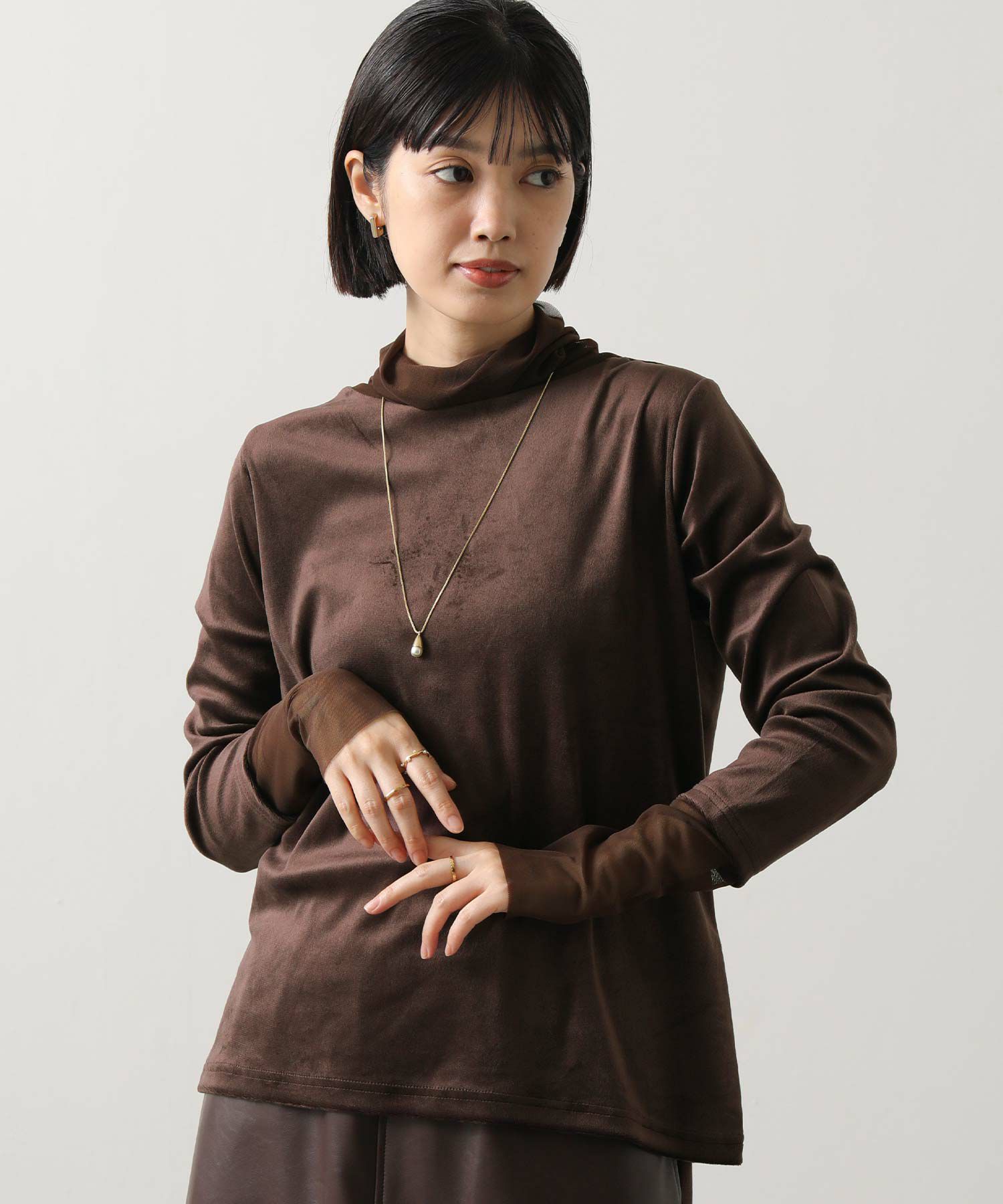 Gready Brilliantベロア×シアータートルトップス | SEKIMIKI Online