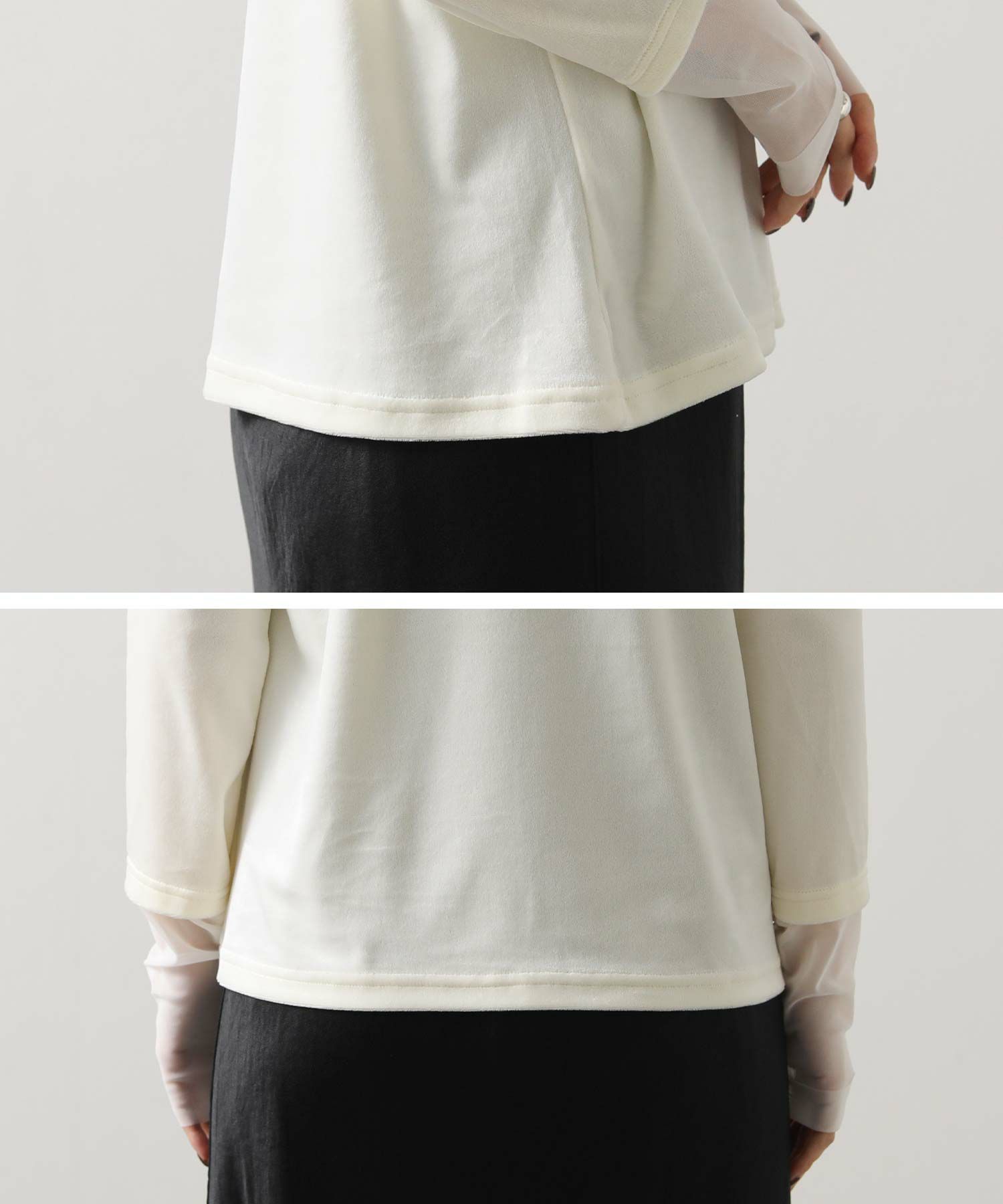 【美品】crinklecrinklecrinkle ベロアトップス エトル etoll. ラインストーンベロアトップス （ピンク