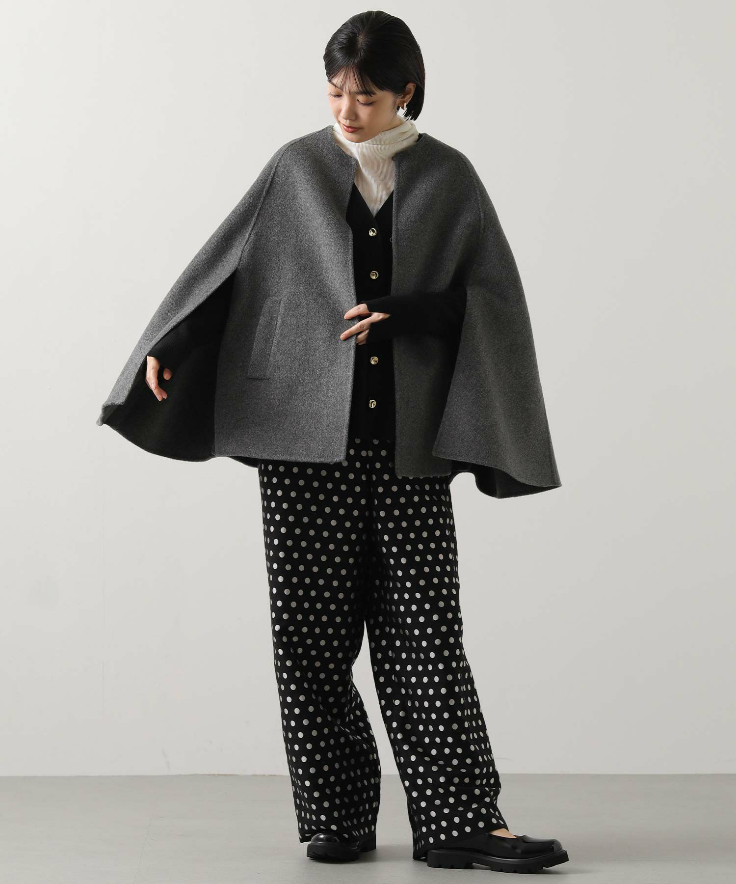 リブペプラムフレアVネックカーディガン カーディガン v neck peplum cardigan /Vネック フレア ペプラム リブ