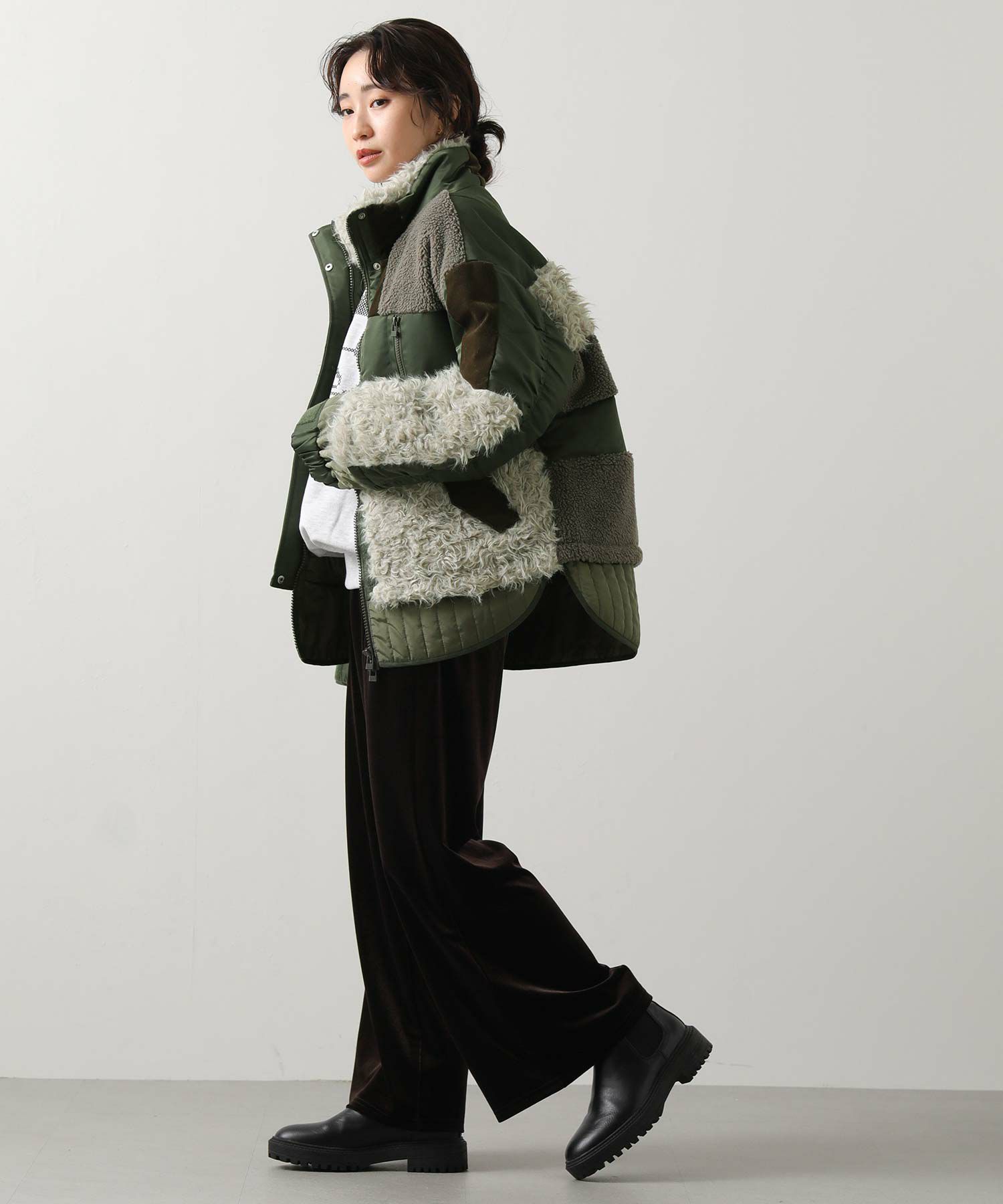 Gready BrilliantAULAボア切替中綿ブルゾン | SEKIMIKI Online