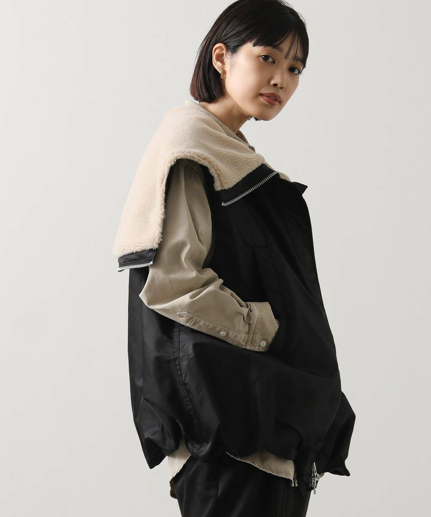 Gready Brilliantボアフードフライトベスト | SEKIMIKI Online