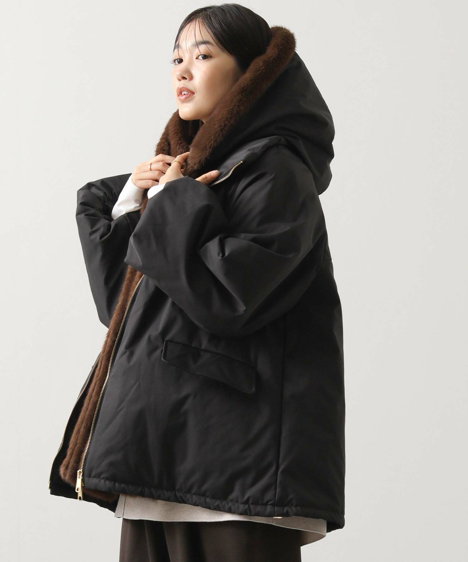 Gready Brilliant【竹下 玲奈select item】 取り外しファー中綿フード