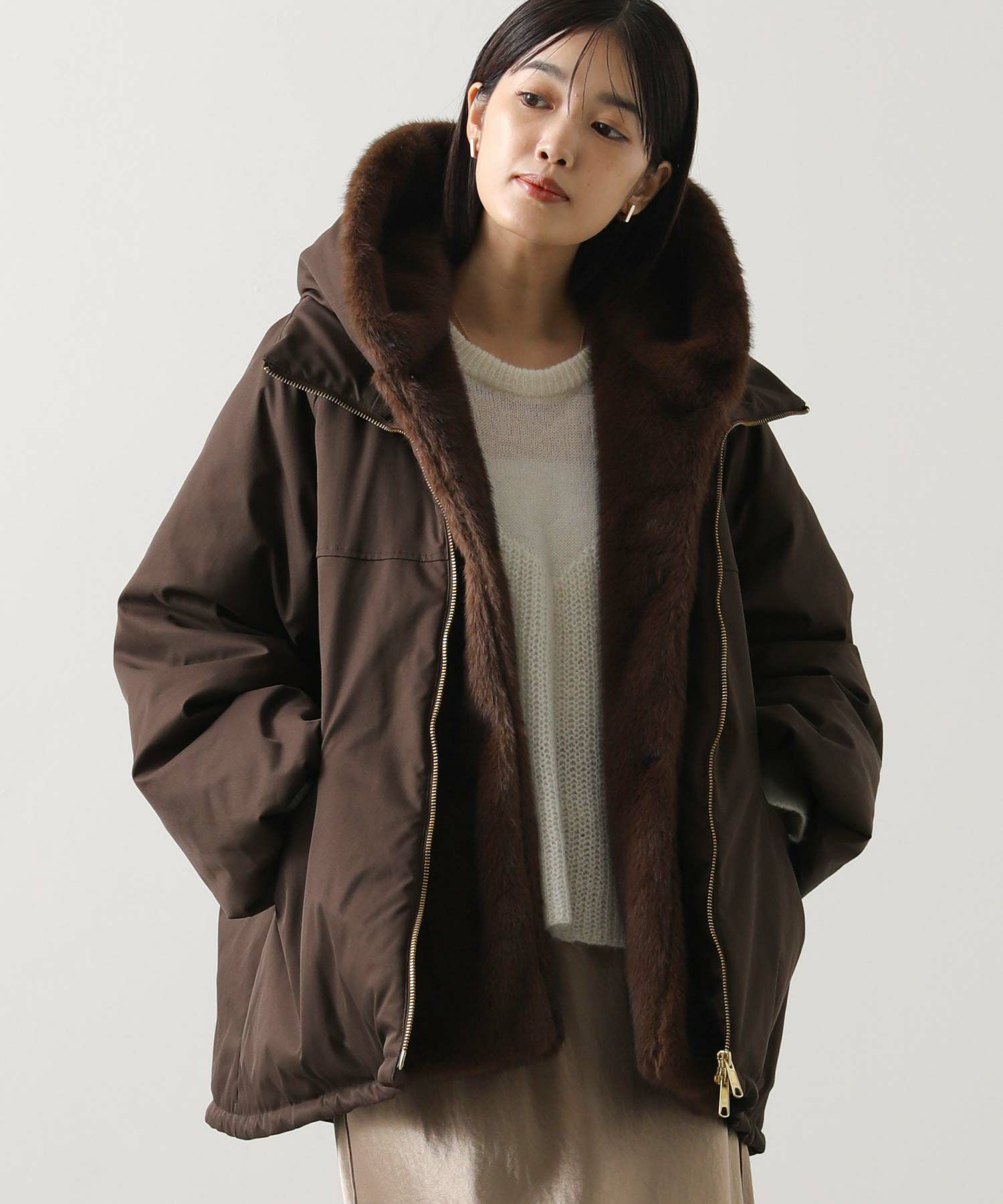 Gready Brilliant【竹下 玲奈select item】 取り外しファー中綿フード