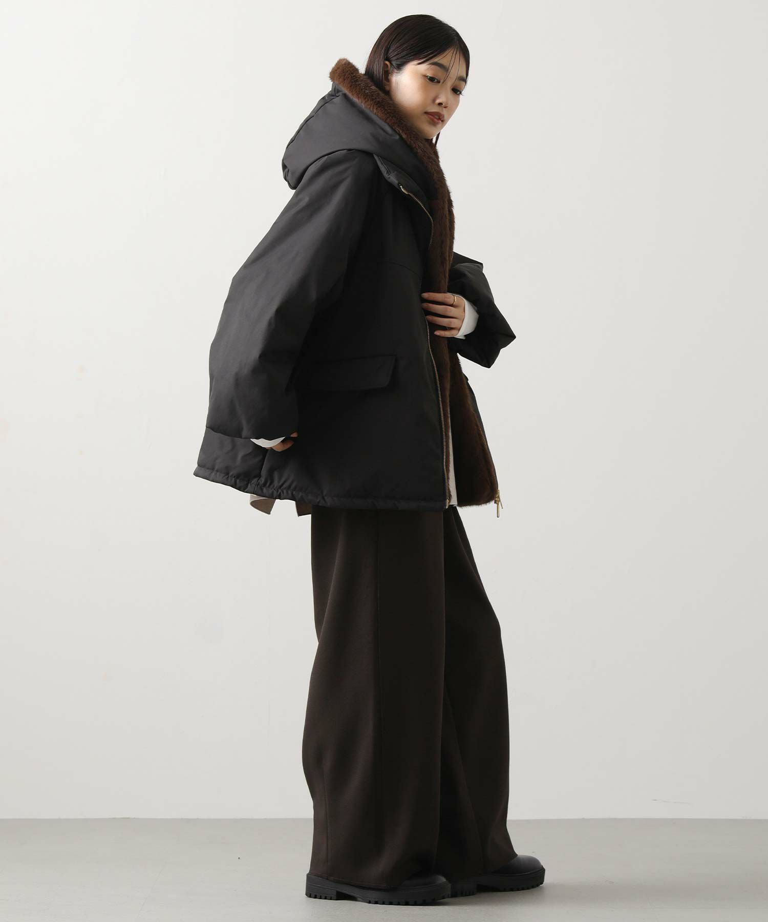 Gready Brilliant【竹下 玲奈select item】 取り外しファー中綿フード