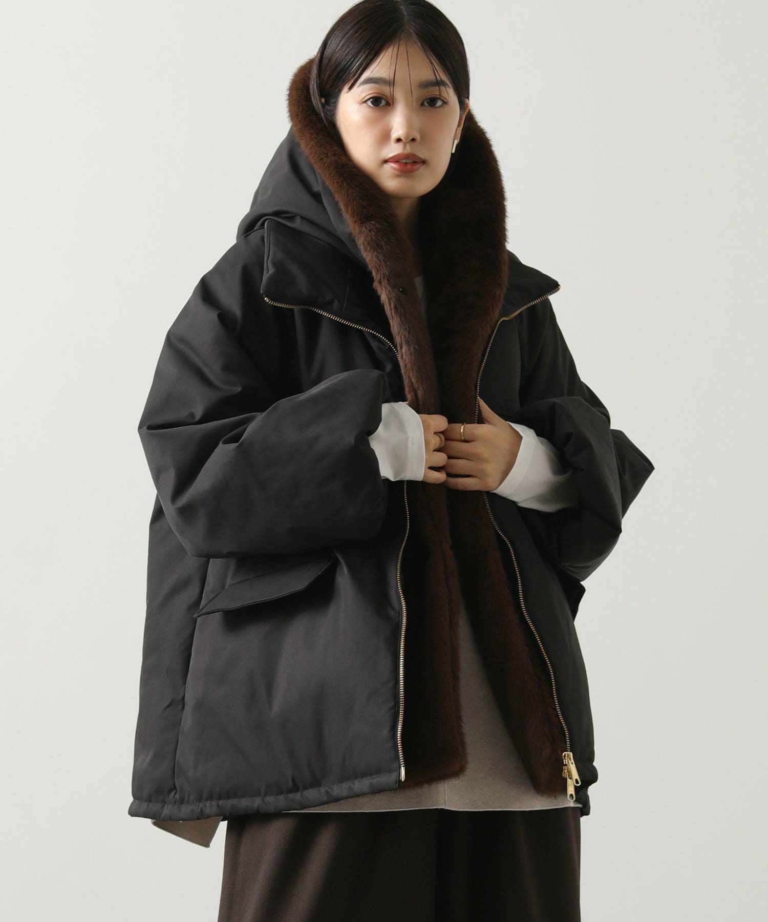 Gready Brilliant【竹下 玲奈select item】 取り外しファー中綿フード