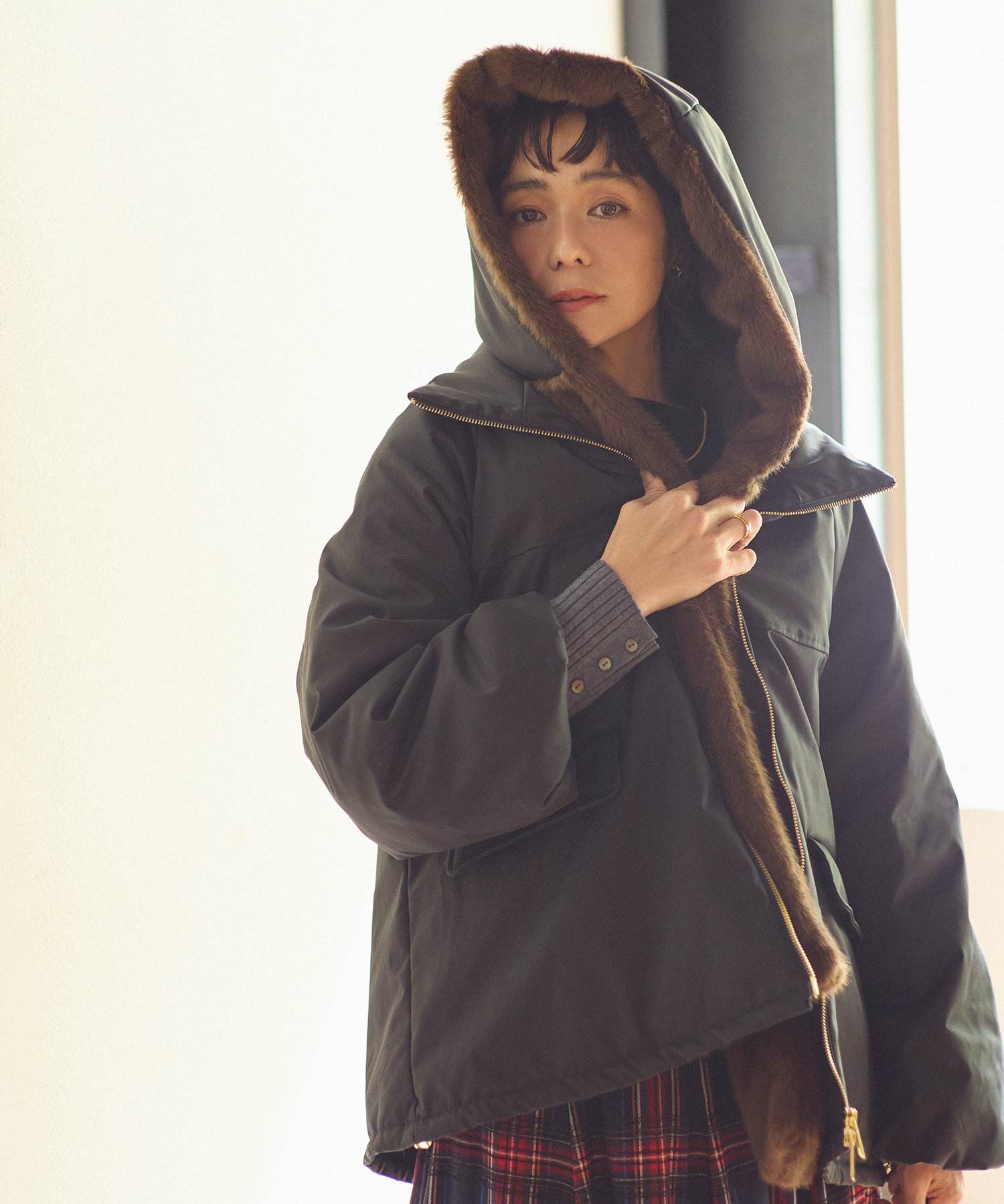 Gready Brilliant【竹下 玲奈select item】 取り外しファー中綿フード