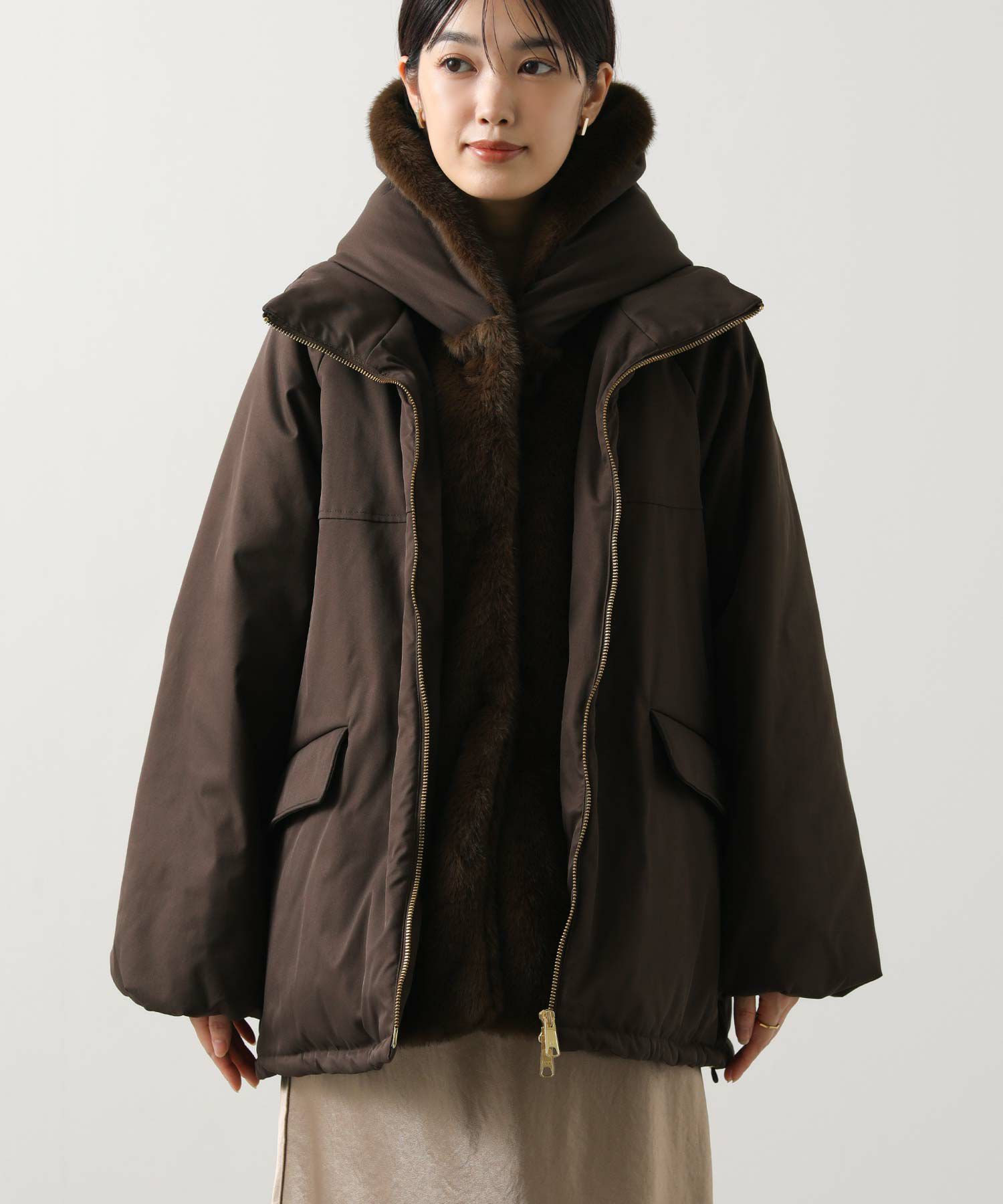 Gready Brilliant【竹下 玲奈select item】 取り外しファー中綿フード