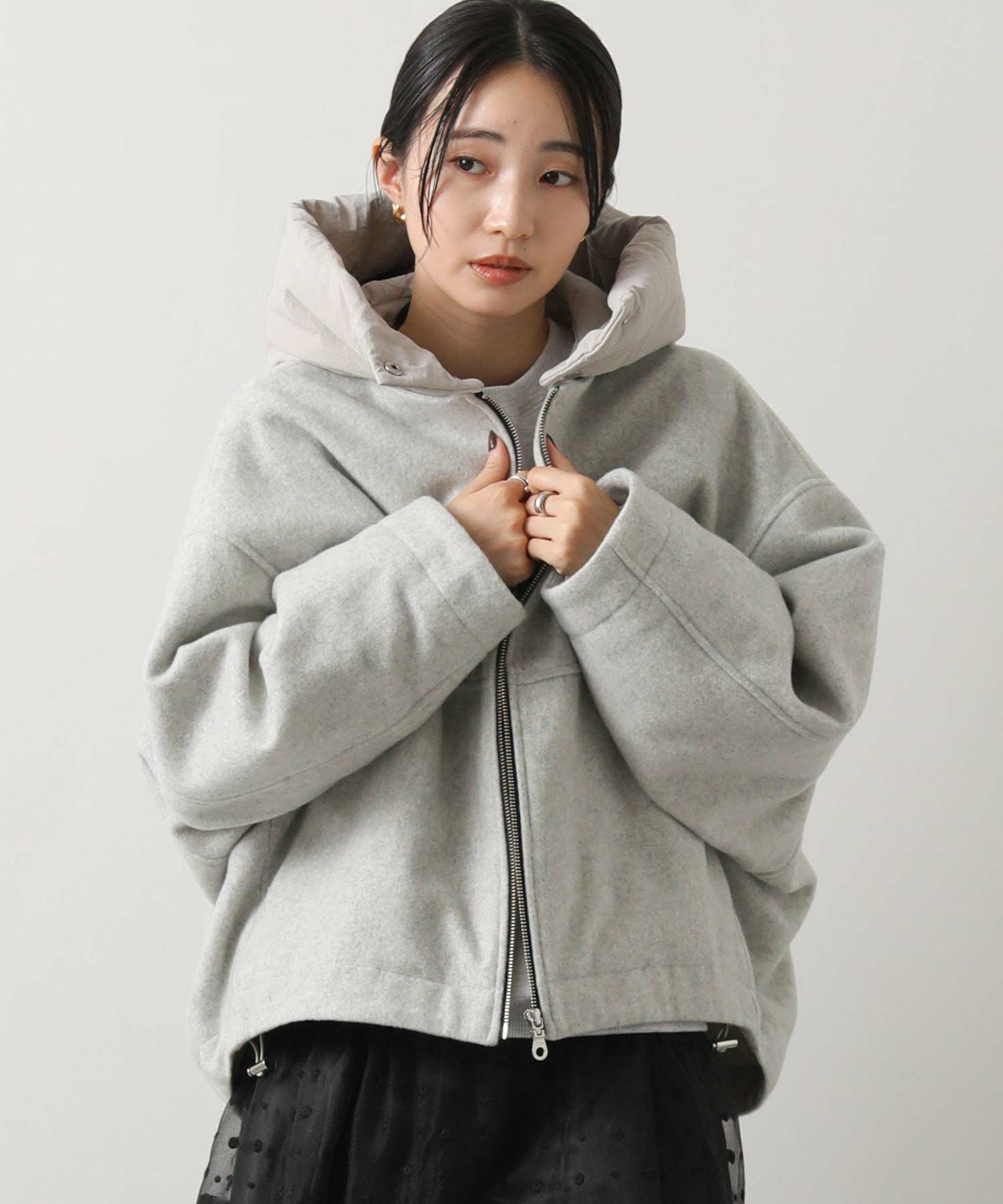 Gready Brilliantフード付ウールショート | SEKIMIKI Online