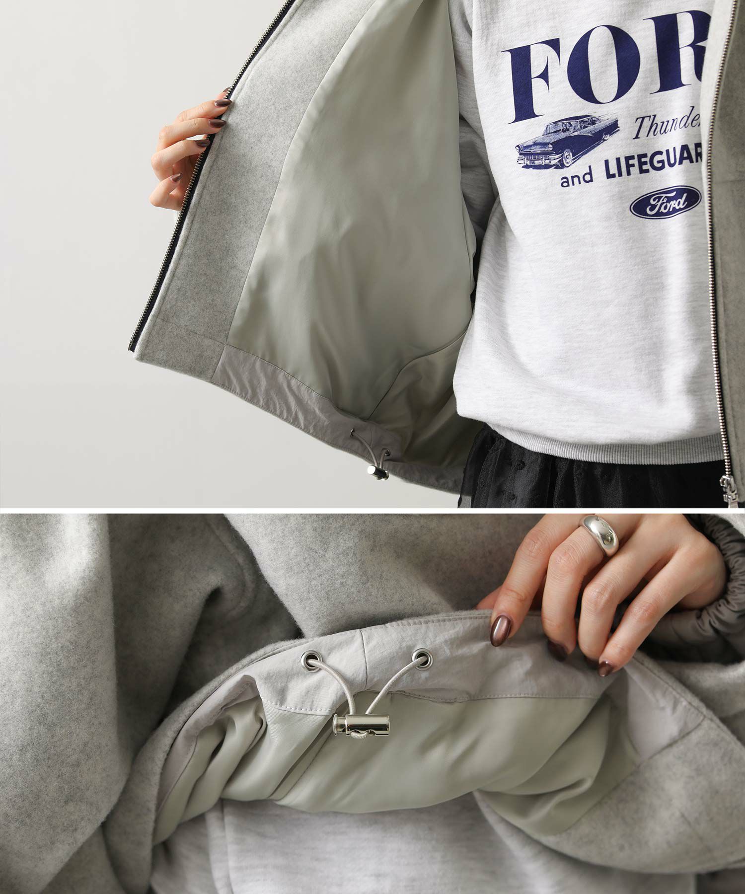 Gready Brilliantフード付ウールショート | SEKIMIKI Online