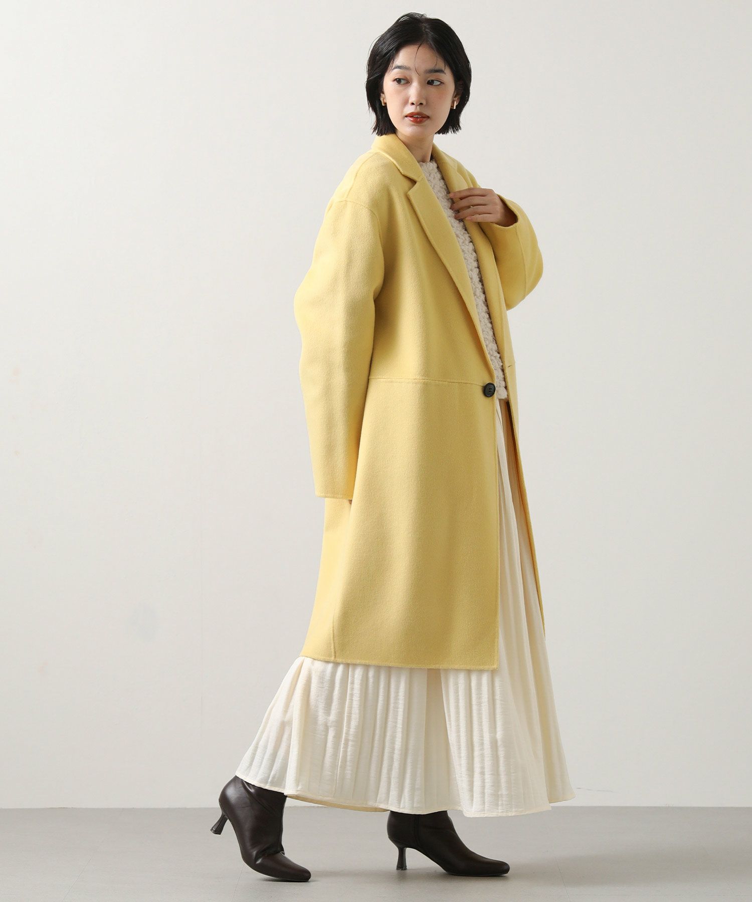 ダブルフェイスロングテーラードコート ダブルフェイスロングテーラードコート Gready Brilliant【竹下 玲奈