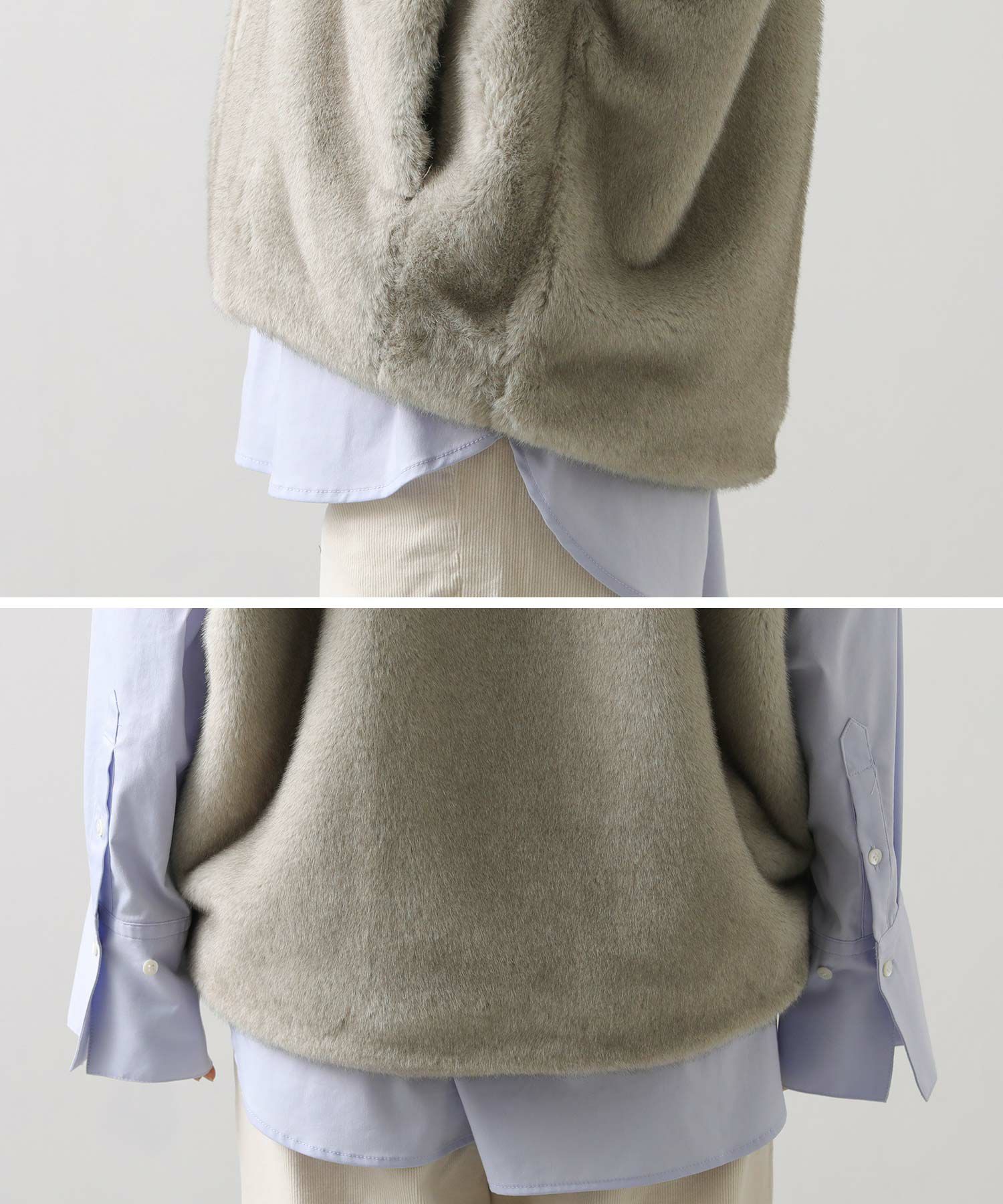 Gready Brilliantエコファー襟付きベスト | SEKIMIKI Online