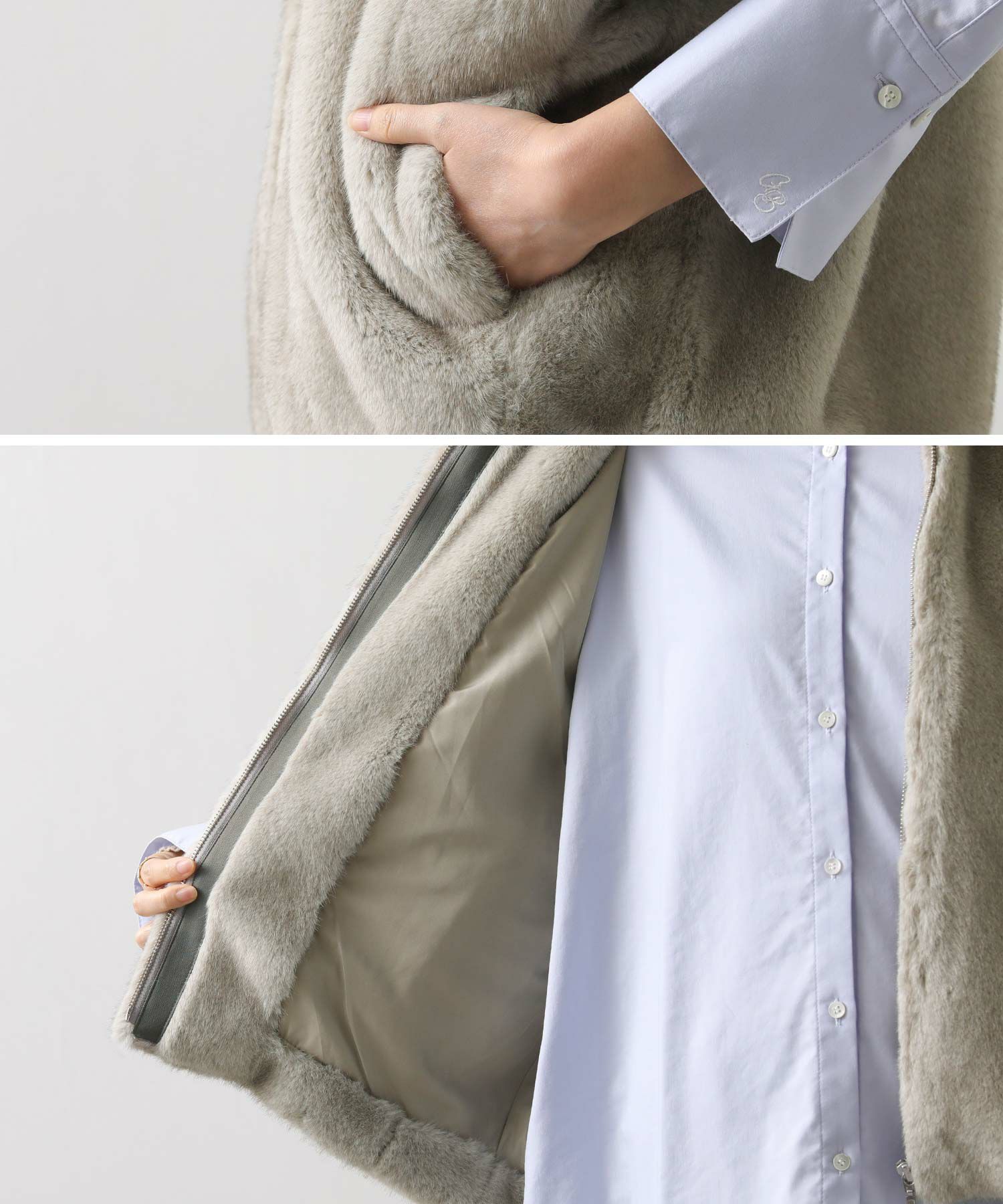 Gready Brilliantエコファー襟付きベスト | SEKIMIKI Online