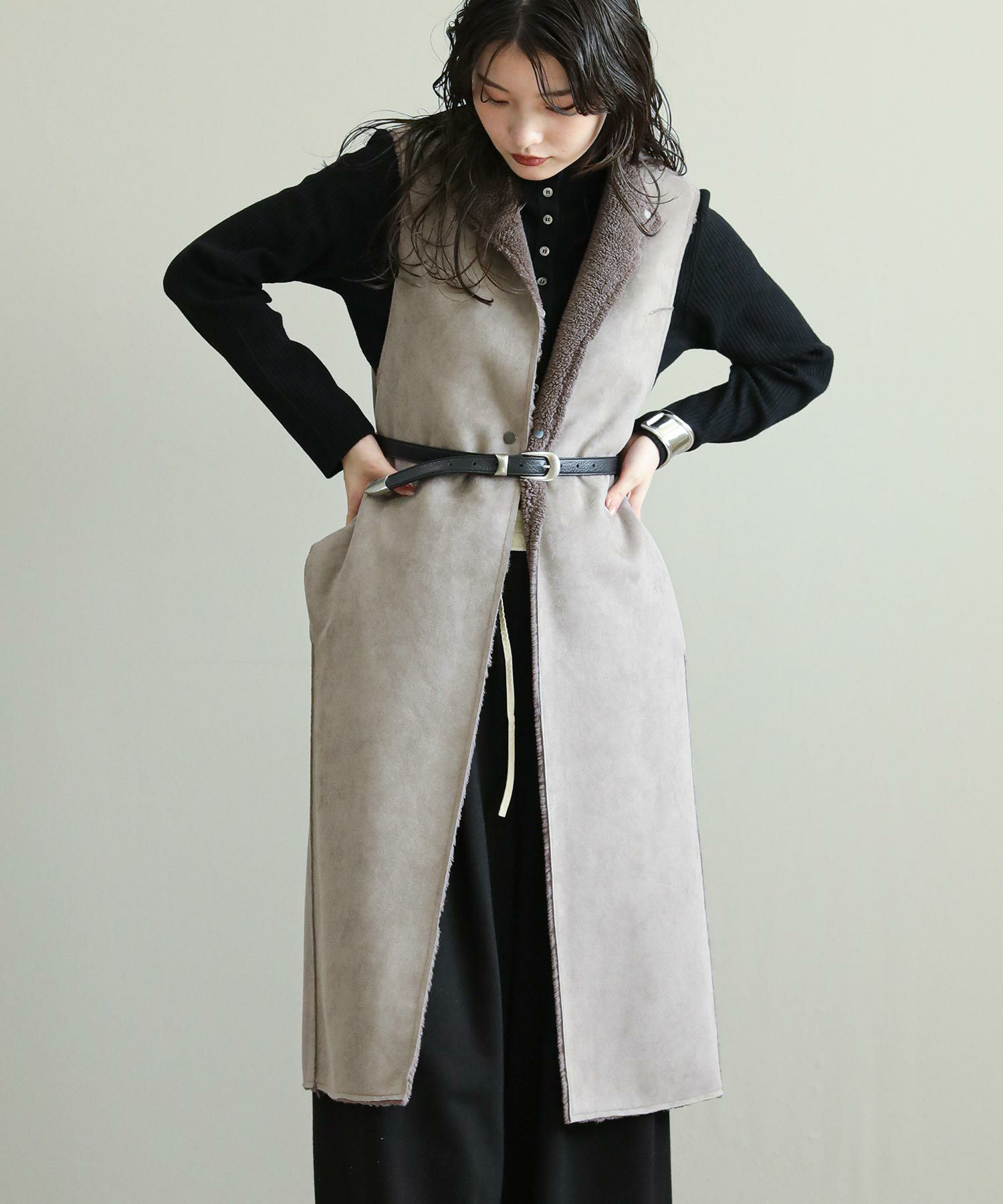 The rejoiceエコムートンロングジレ【VERSEAU】 | SEKIMIKI Online