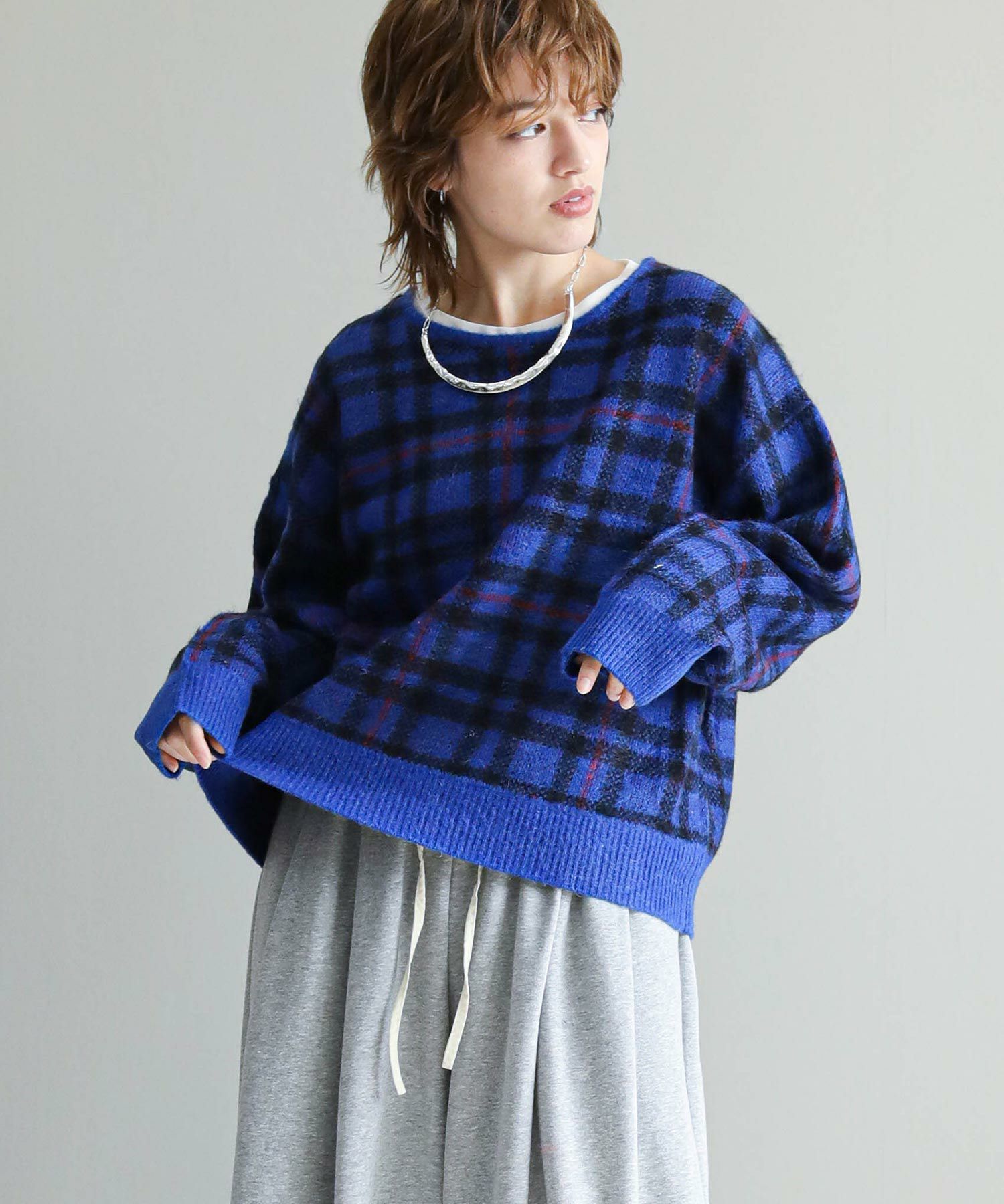 The rejoiceモヘアチェック柄ニット【WYTE】 | SEKIMIKI Online The rejoiceモヘアチェック柄ニット【WYTE】 | SEKIMIKI Online