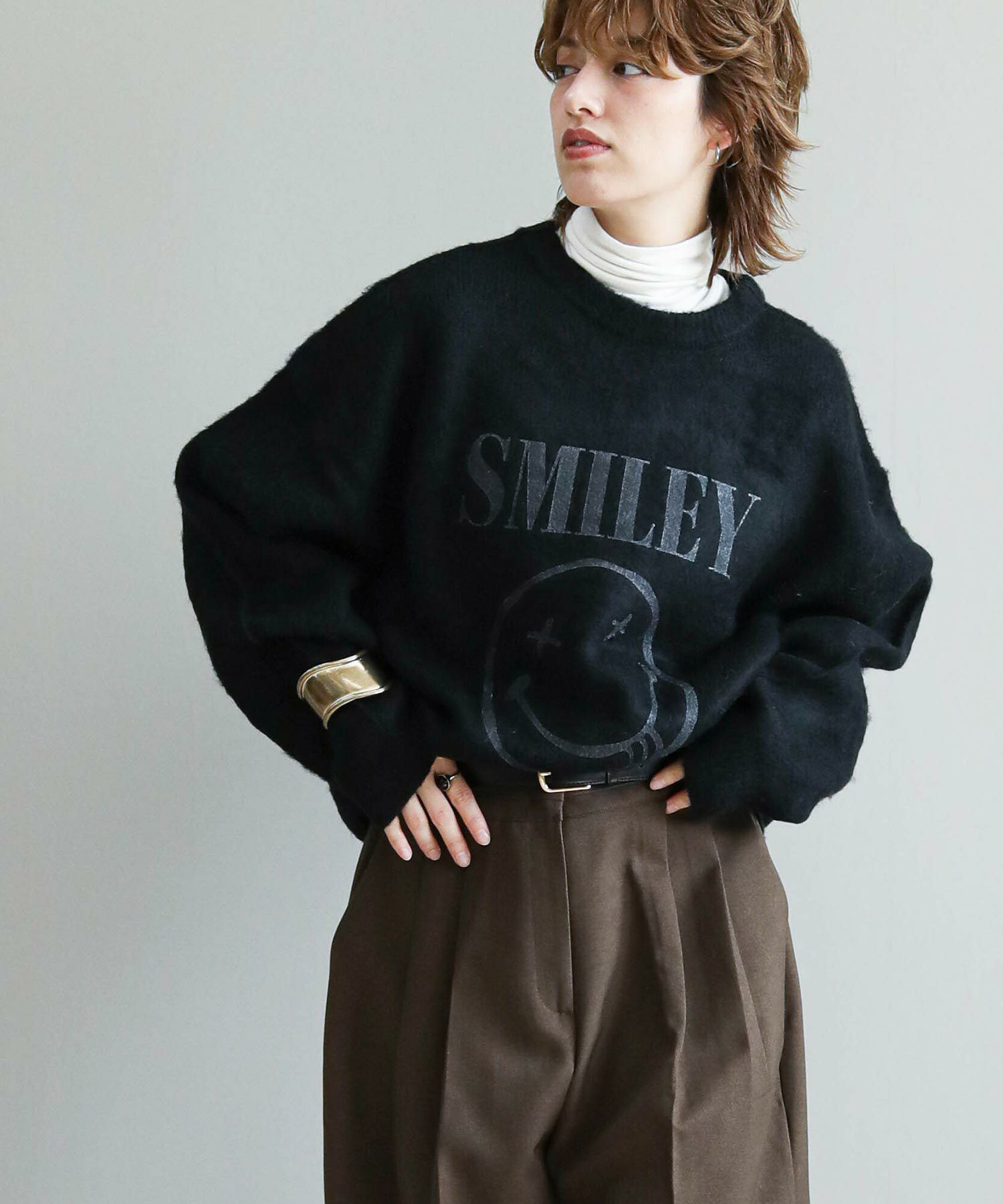 smileページ♡⃜ The rejoiceスマイルCNニット【0×SMILEY FACE】 | SEKIMIKI Online