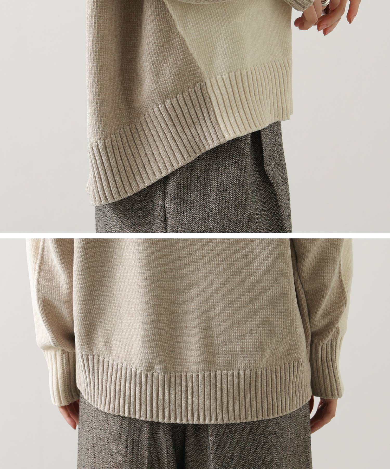 Gready Brilliantモールバイカラーハイネックニット | SEKIMIKI Online