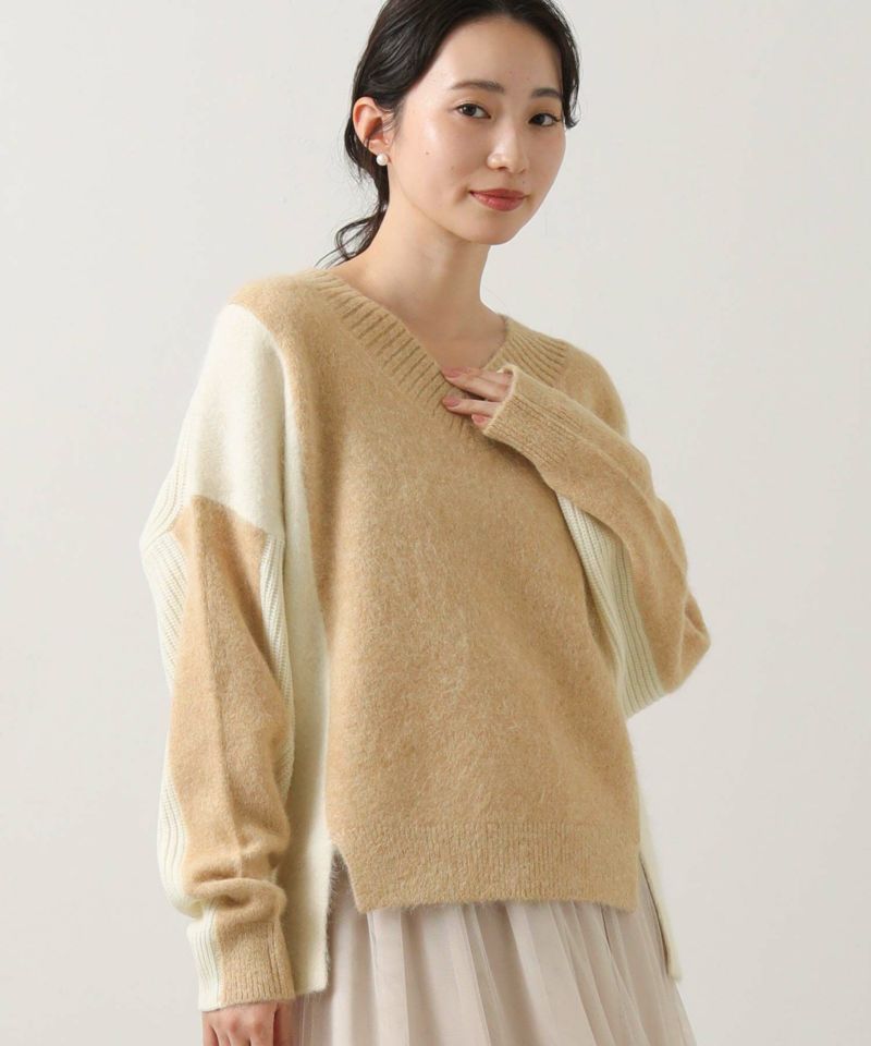 ベージュ×オフ