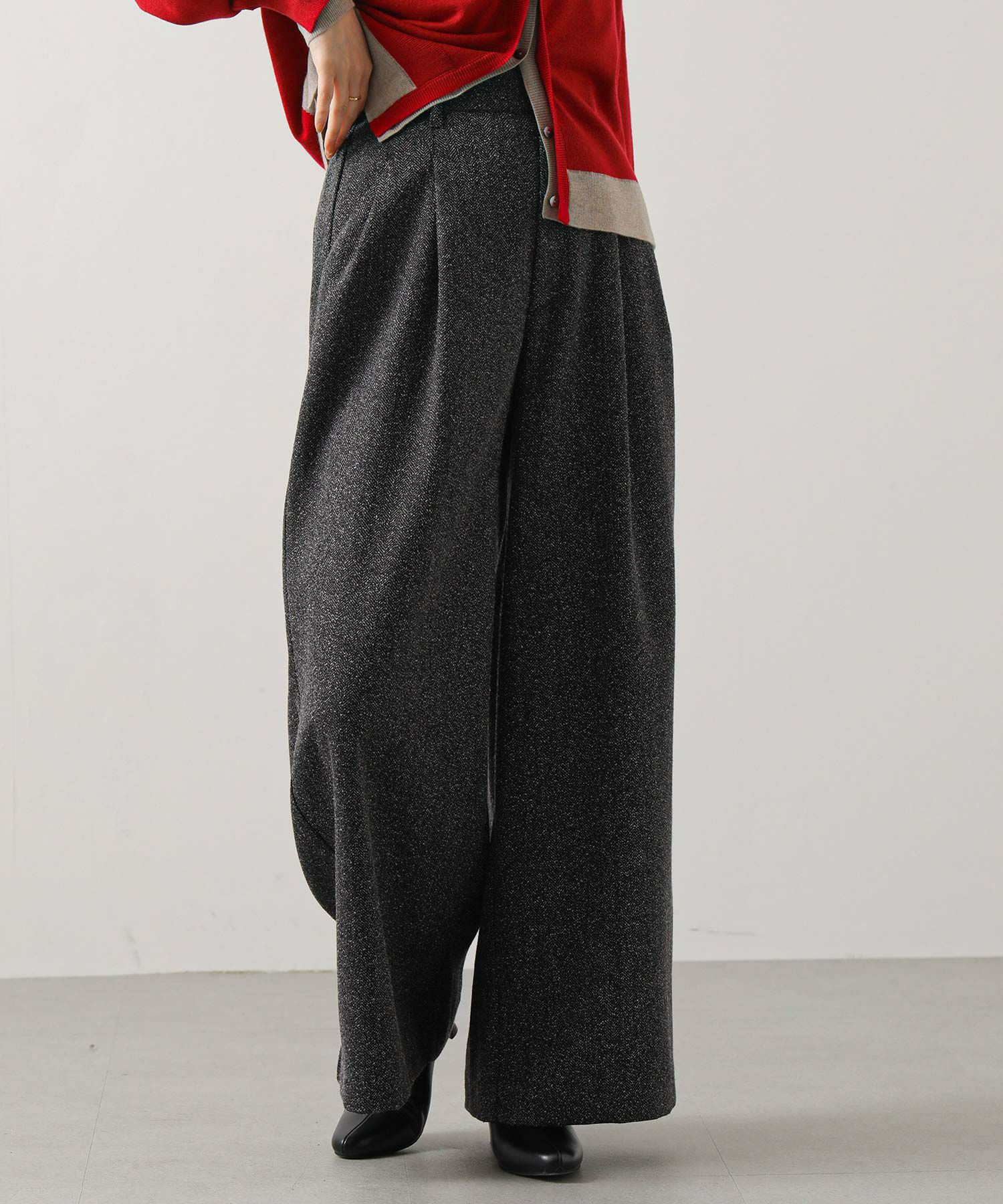 Gready Brilliantヘリンボーンタックワイドパンツ | SEKIMIKI Online