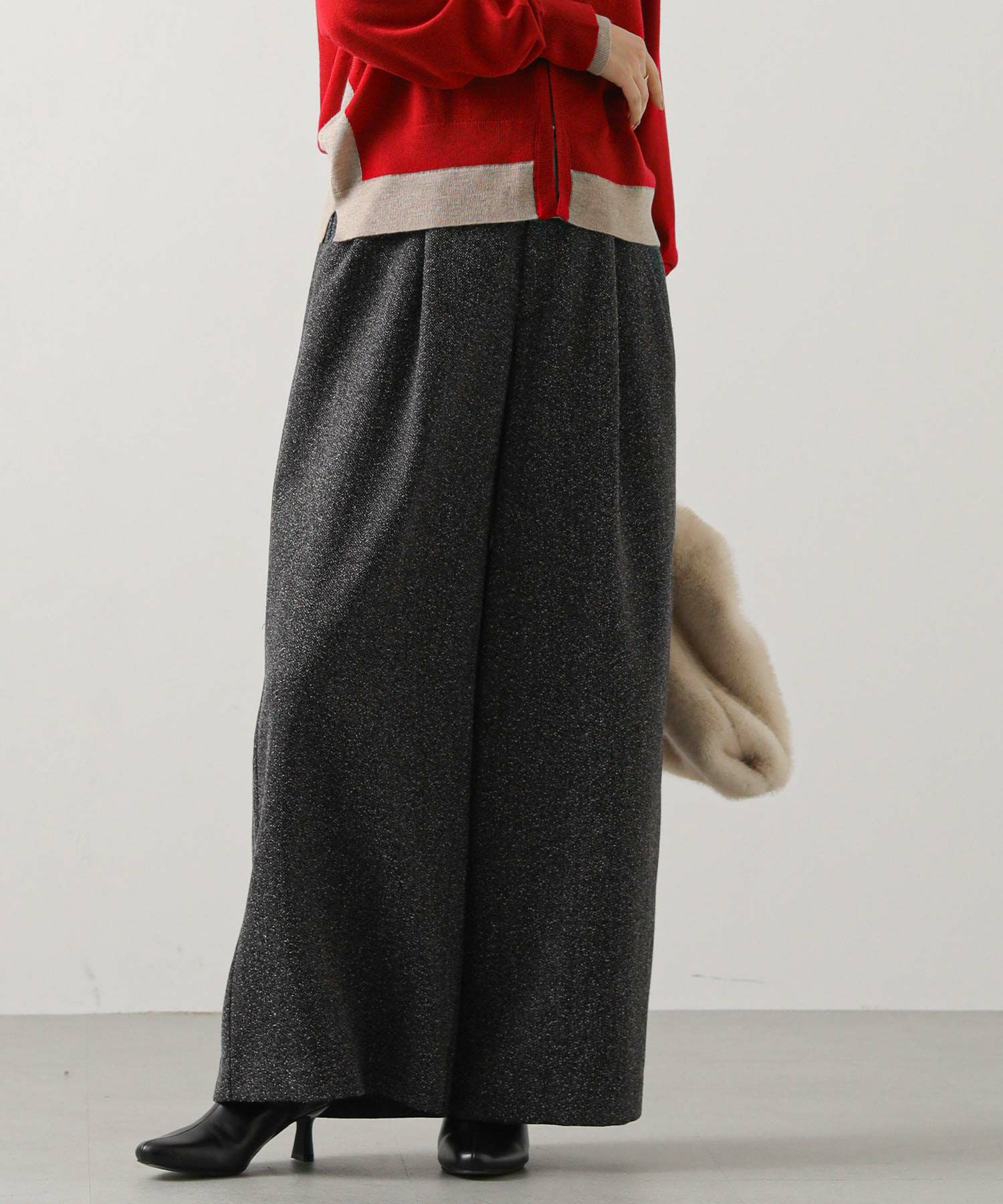 Gready Brilliantヘリンボーンタックワイドパンツ | SEKIMIKI Online