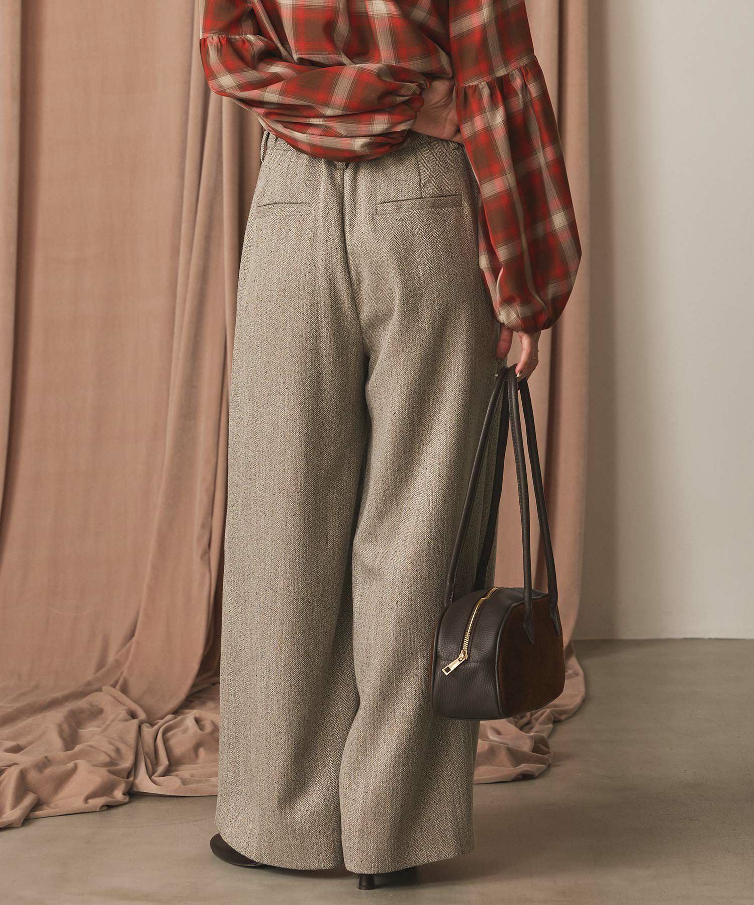 Gready Brilliantヘリンボーンタックワイドパンツ | SEKIMIKI Online