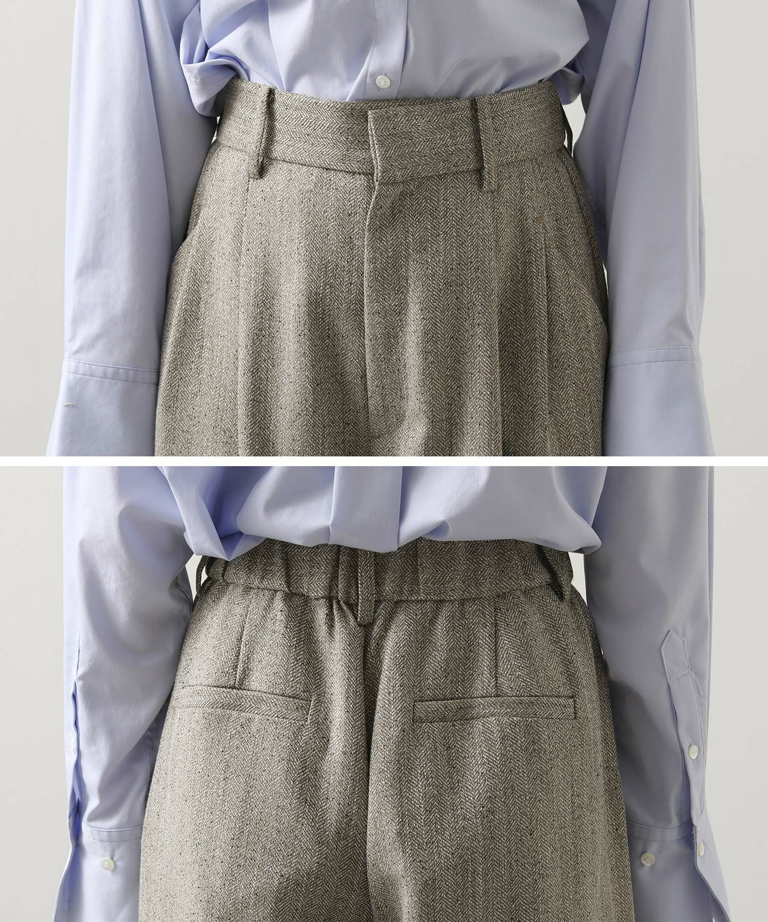 Gready Brilliantヘリンボーンタックワイドパンツ | SEKIMIKI Online