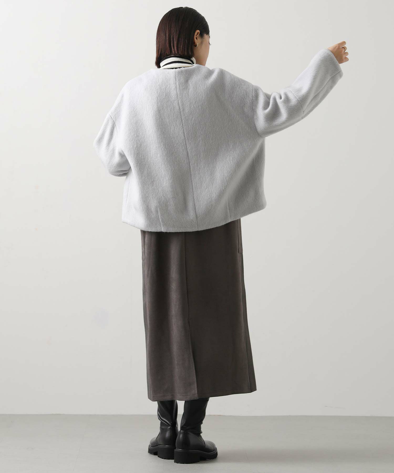 Gready BrilliantサイドリブスウェードVネックジャンスカ | SEKIMIKI