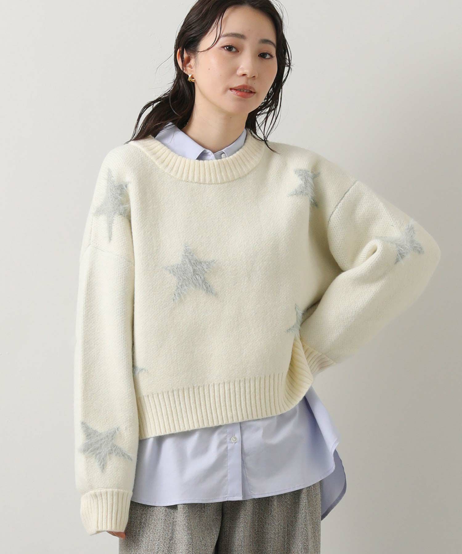 Gready Brilliantファースタージャガードクルーネックニット