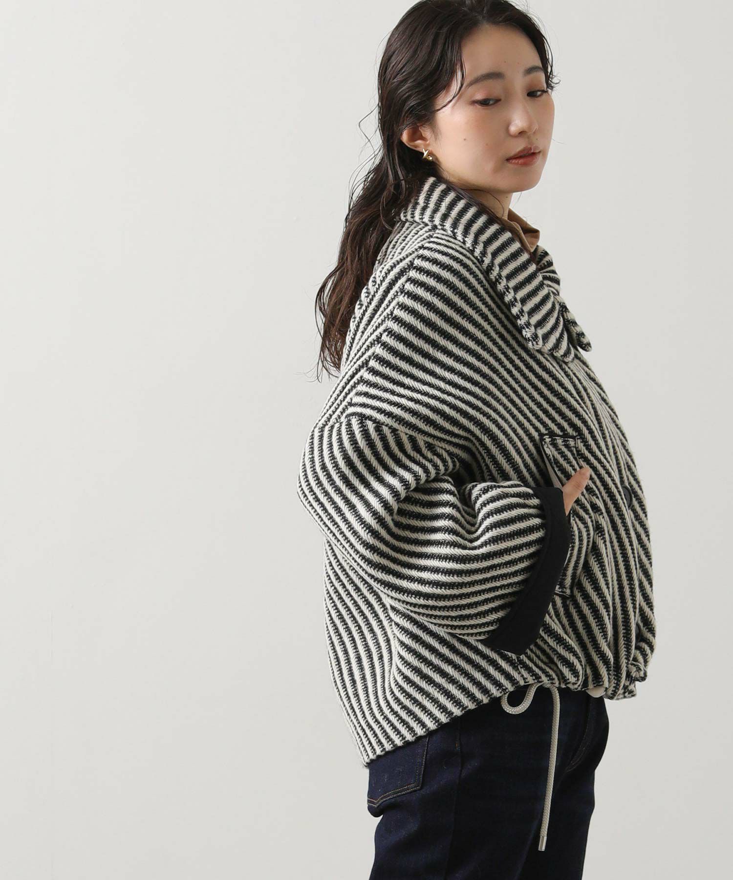 Gready Brilliantウールツィード大衿ショートコート | SEKIMIKI Online