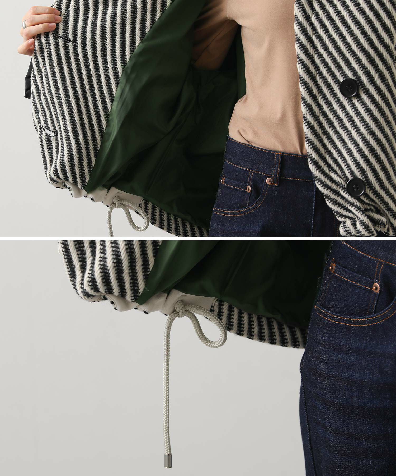 Gready Brilliantウールツィード大衿ショートコート | SEKIMIKI Online