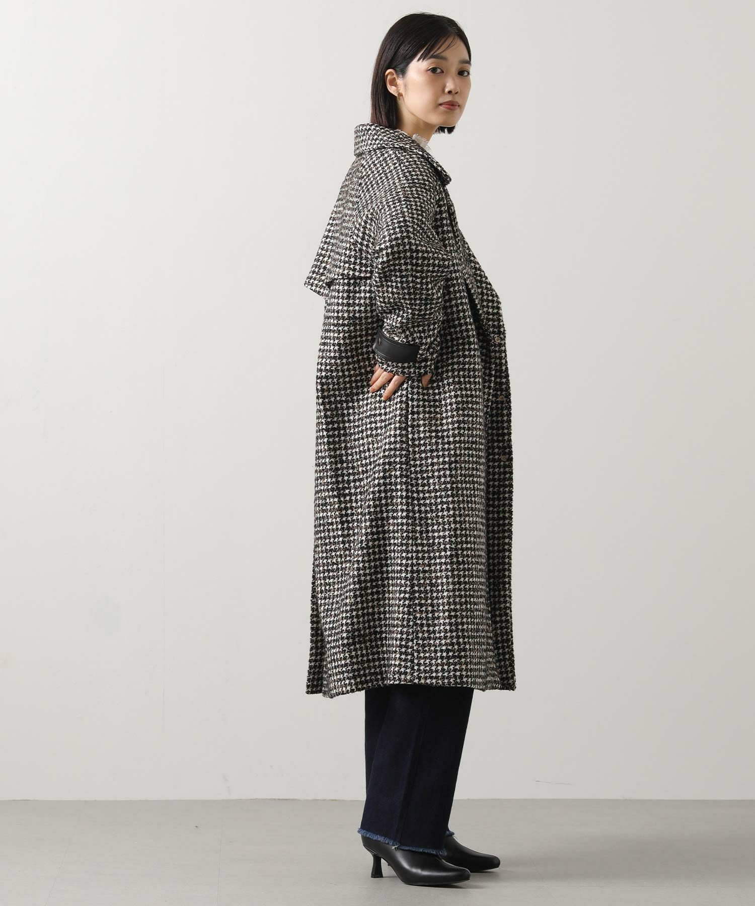 りく様美品 23区 千鳥格子 ツイード ノーカラー ロングコート 23年製 6. 楽天市場】レディース 千鳥 ウール ロングコート コート ダブルコート