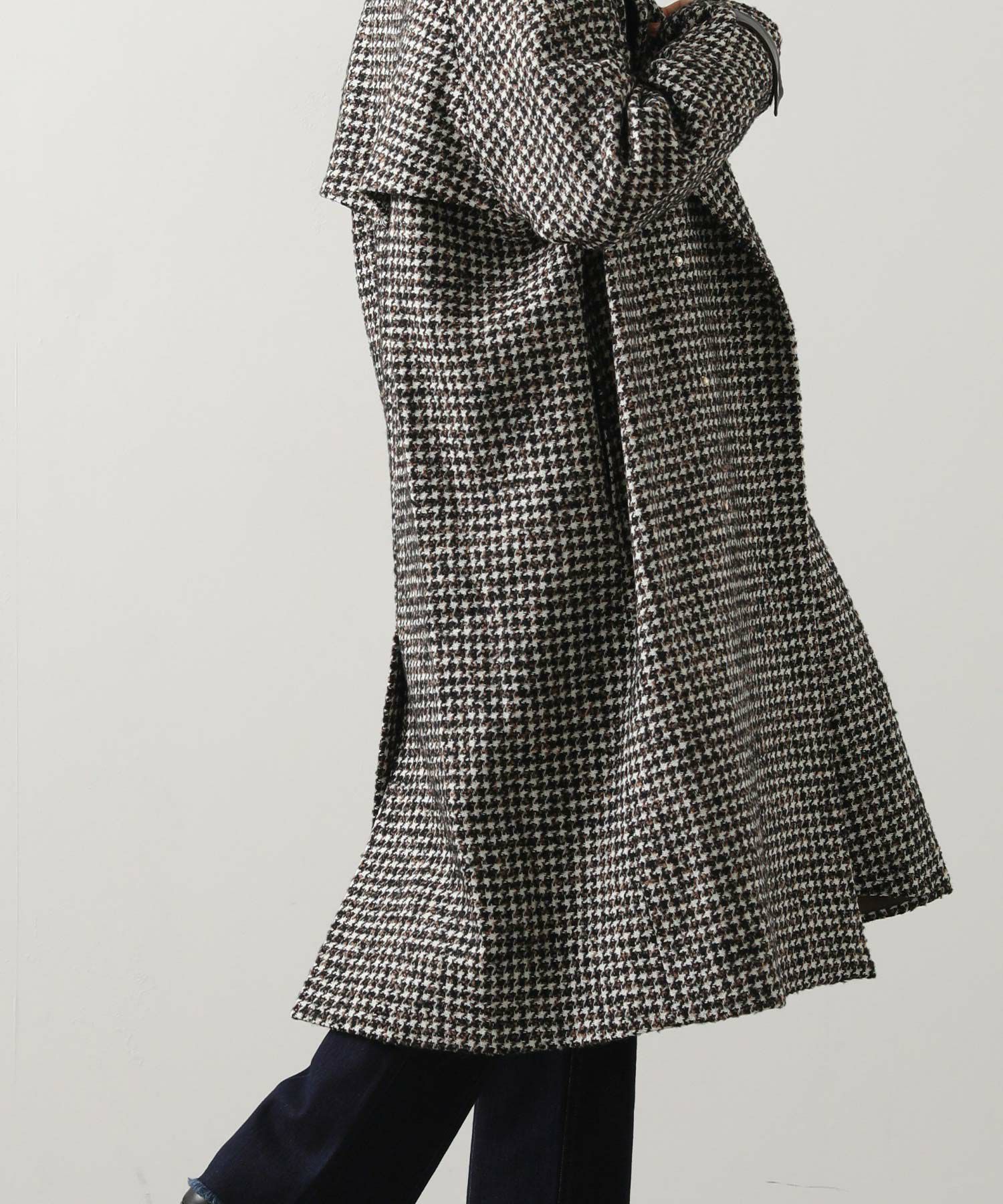Gready Brilliant千鳥格子スタンドロングコート | SEKIMIKI Online