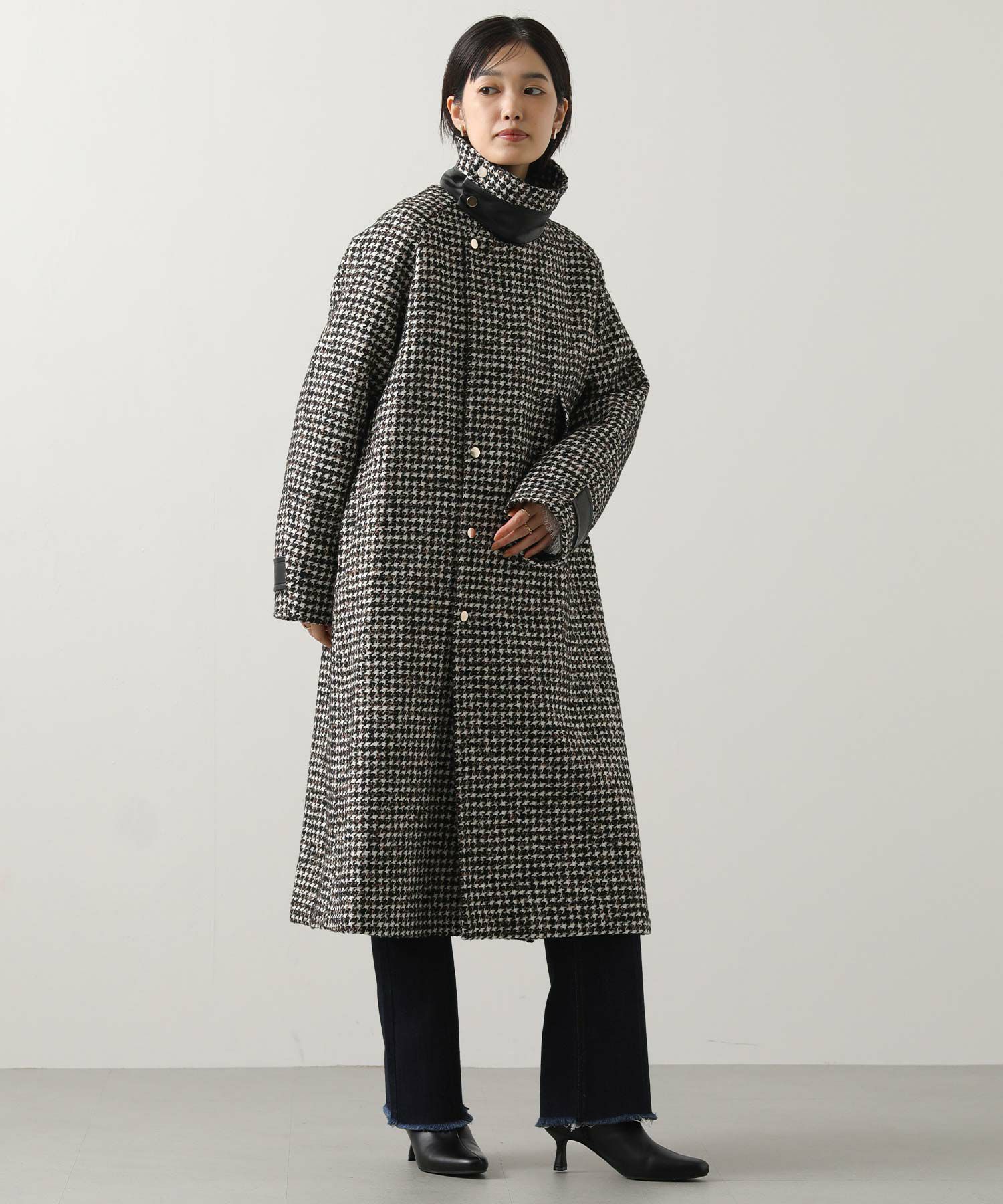Gready Brilliant千鳥格子スタンドロングコート | SEKIMIKI Online
