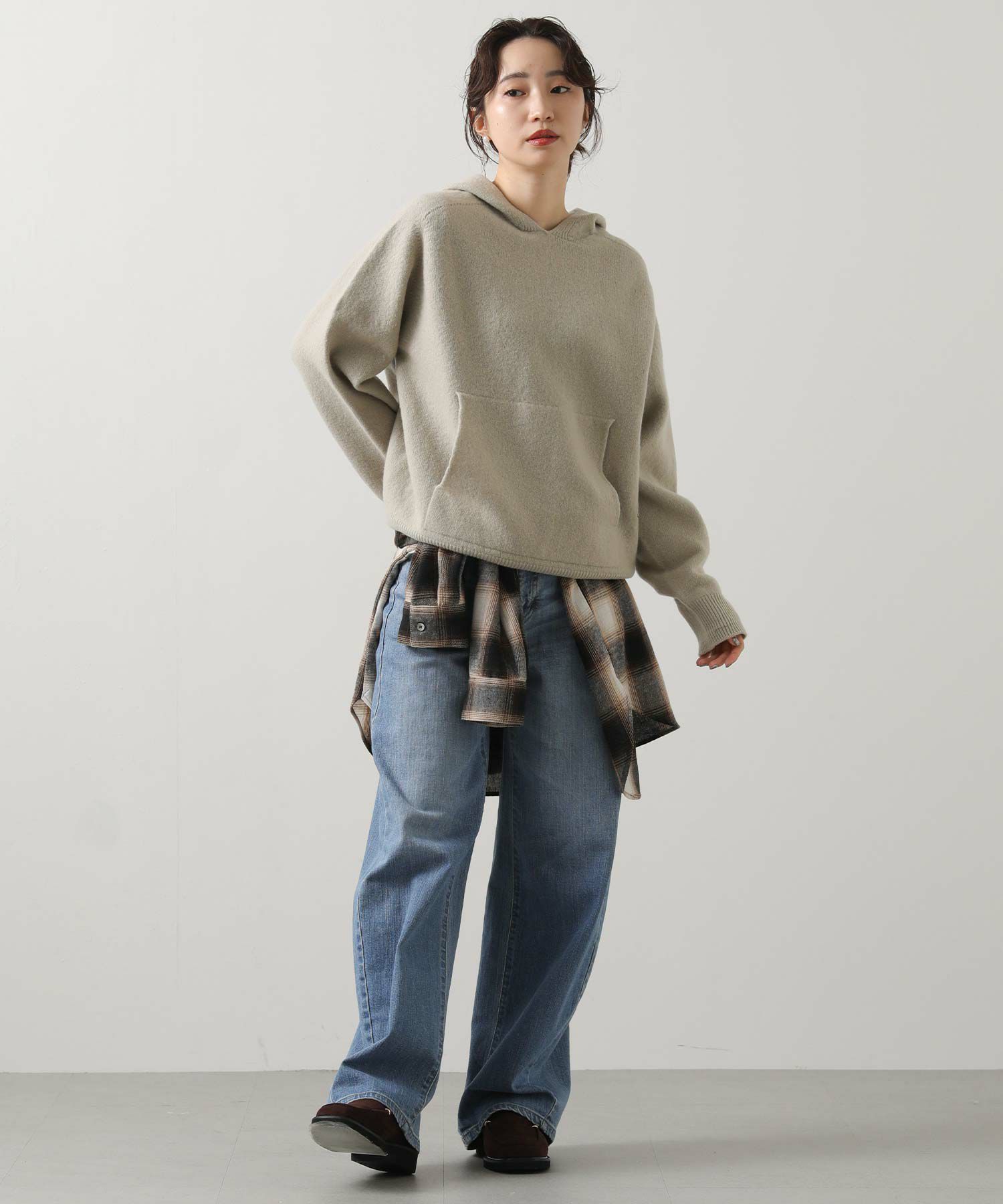 ハグオーワーホールガーメントニットフーディー Gready Brilliantウール100ホールガーメントニットフーディ