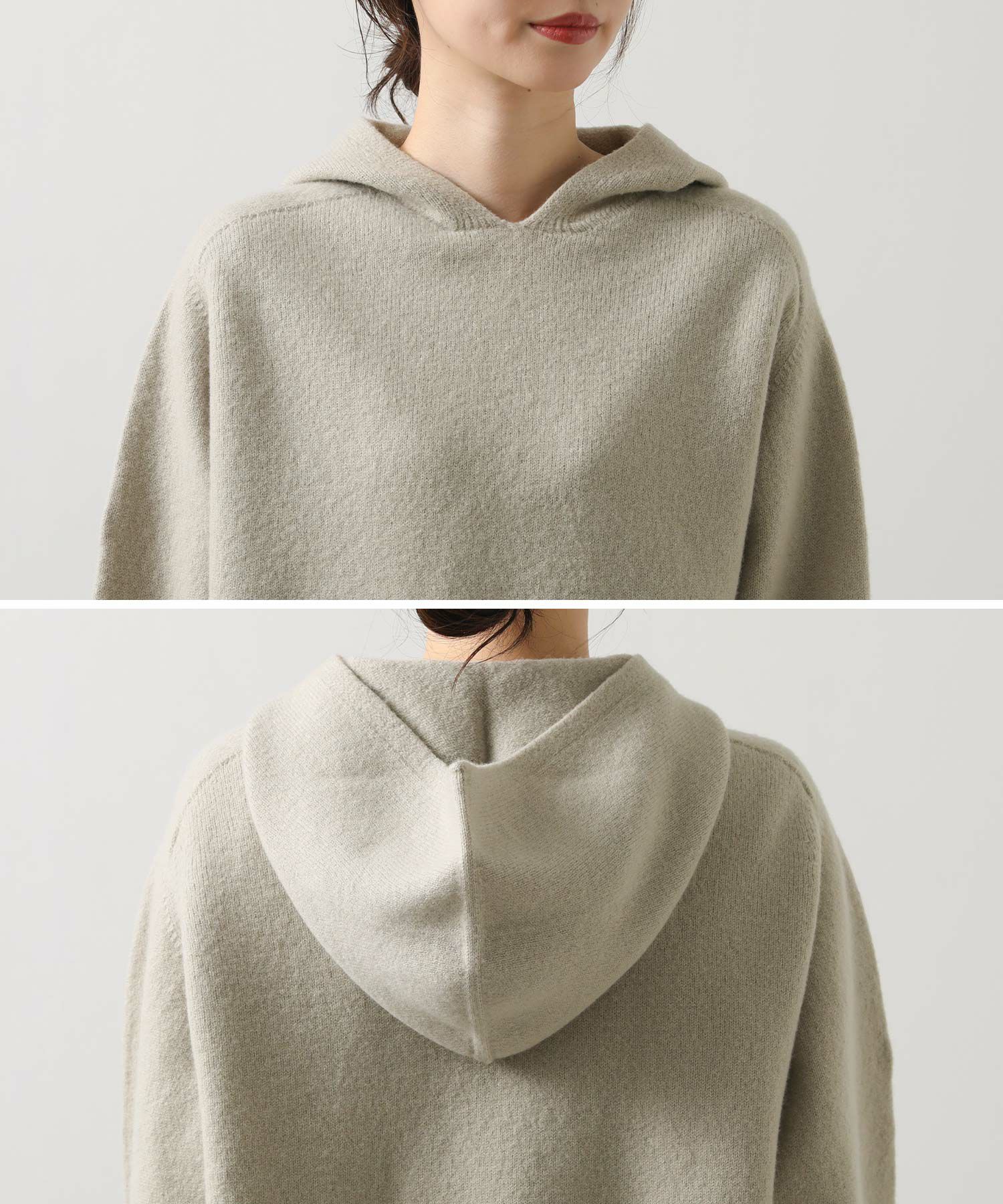 Gready Brilliantウール100ホールガーメントニットフーディ