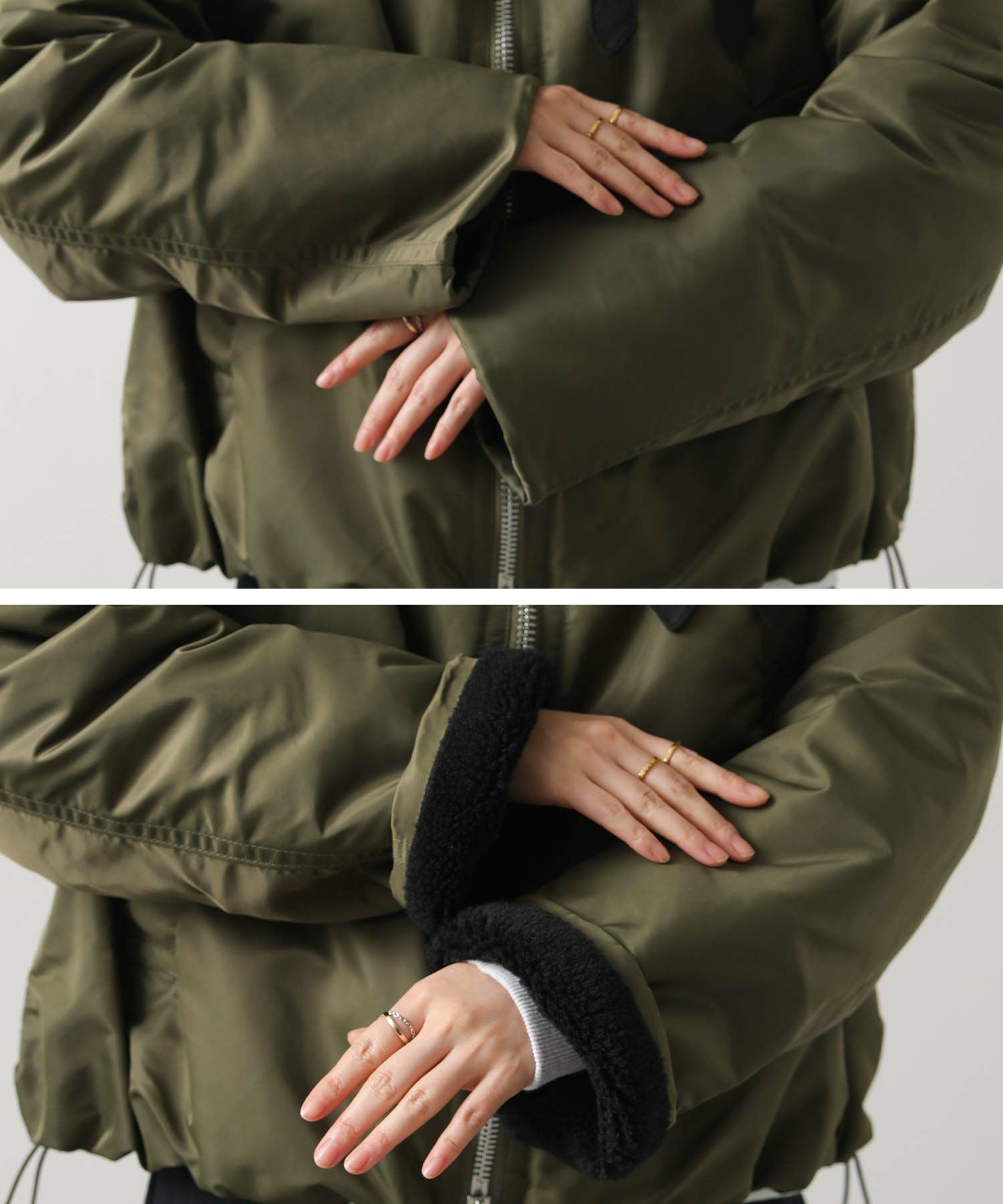 Gready Brilliantボアカラーフライトブルゾン | SEKIMIKI Online