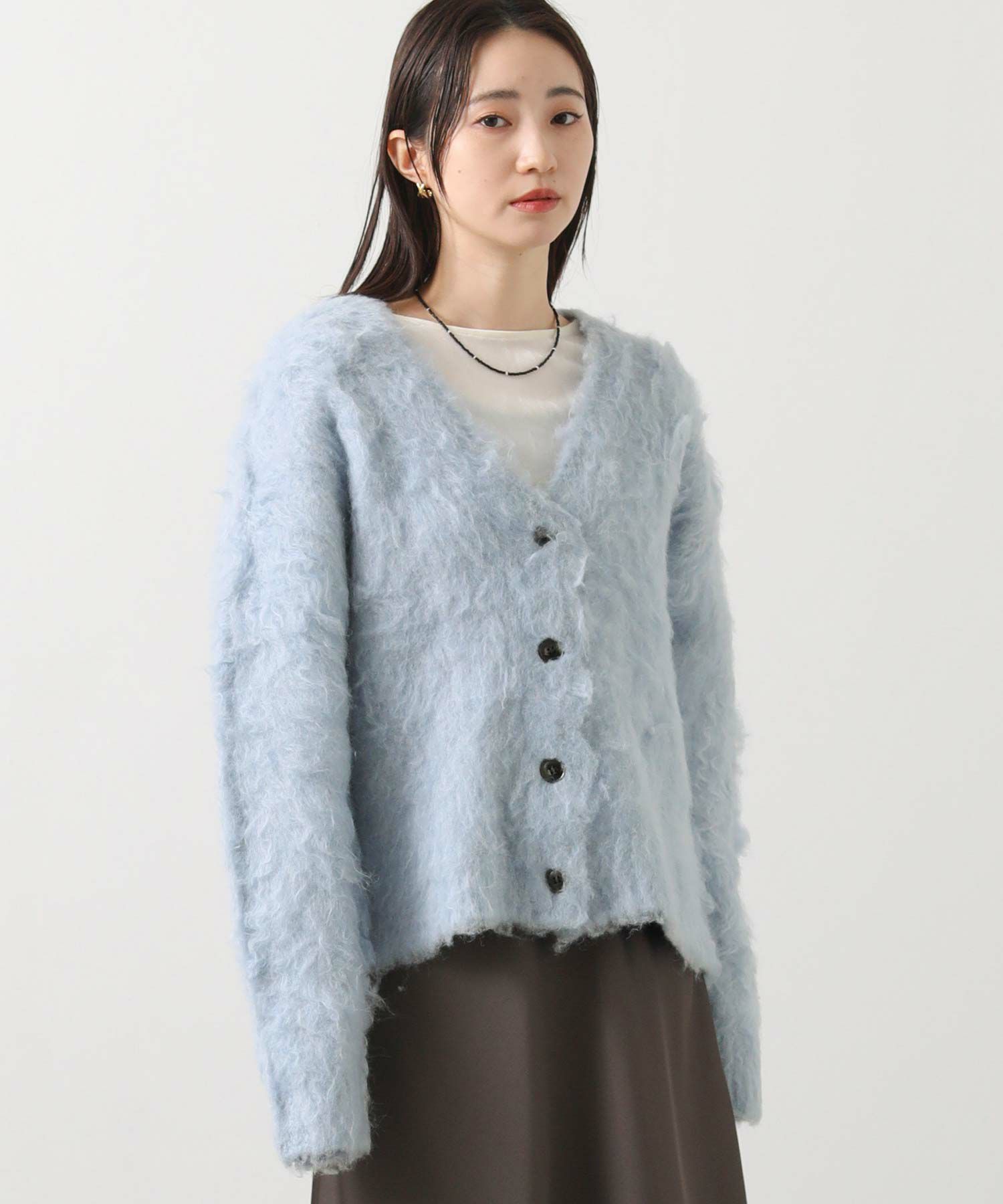 Gready BrilliantシャギーVネックニット | SEKIMIKI Online