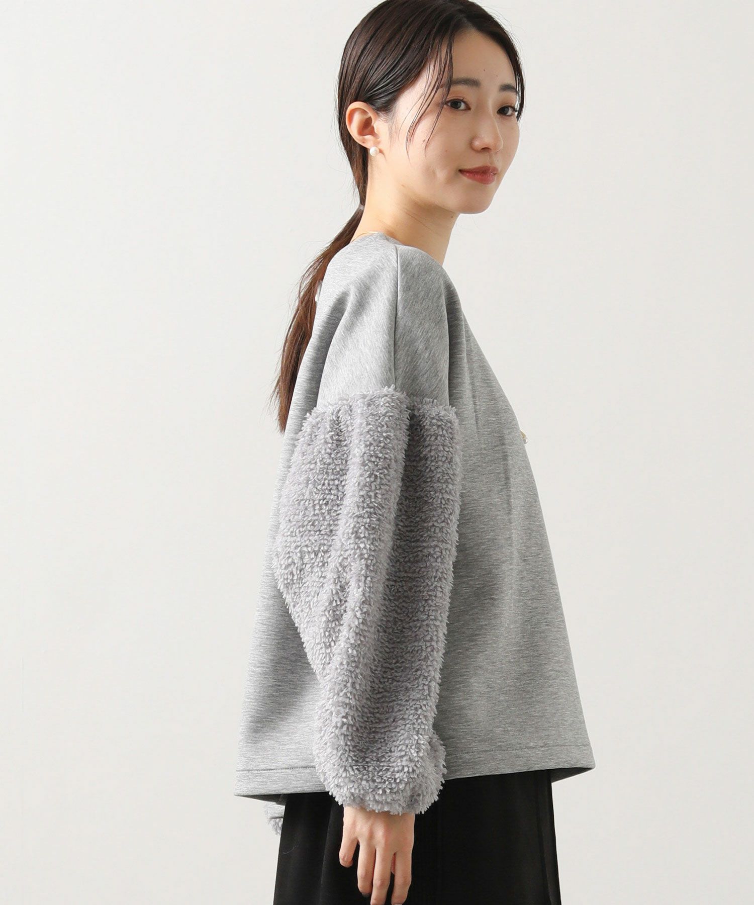 Gready Brilliant2wayリボンジャガードパフスリーブプルオーバー