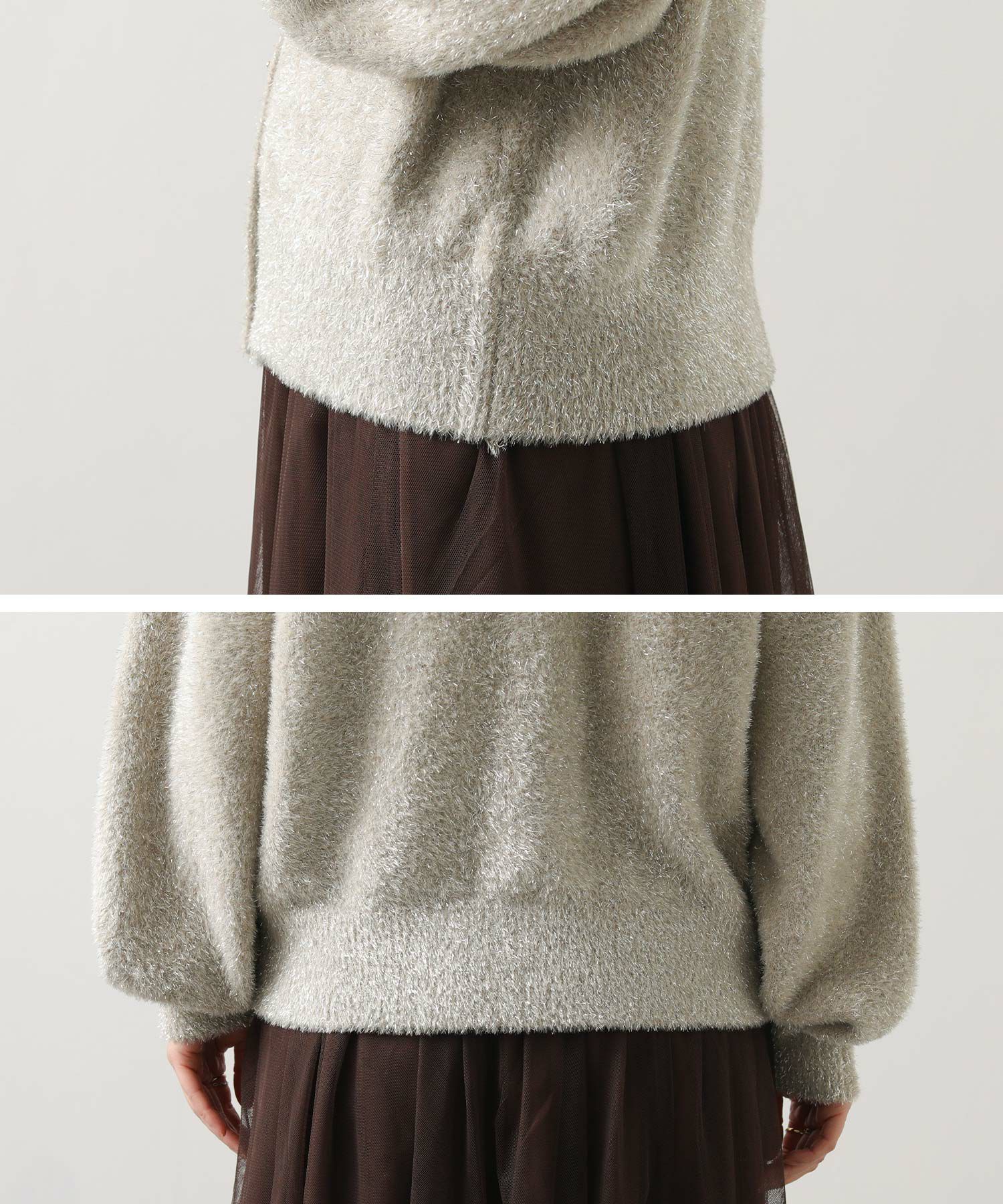 Gready Brilliant2wayラメシャギーカーディガン | SEKIMIKI Online