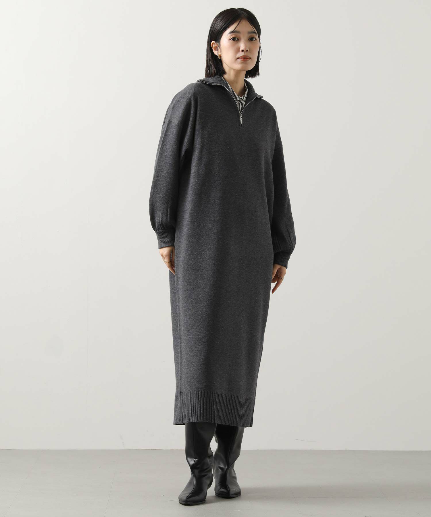 Gready Brilliantハイネックジップスムースワンピース | SEKIMIKI Online
