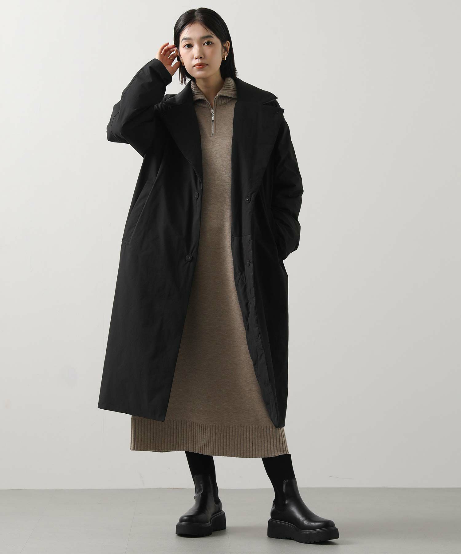 Gready Brilliantハイネックジップスムースワンピース | SEKIMIKI Online