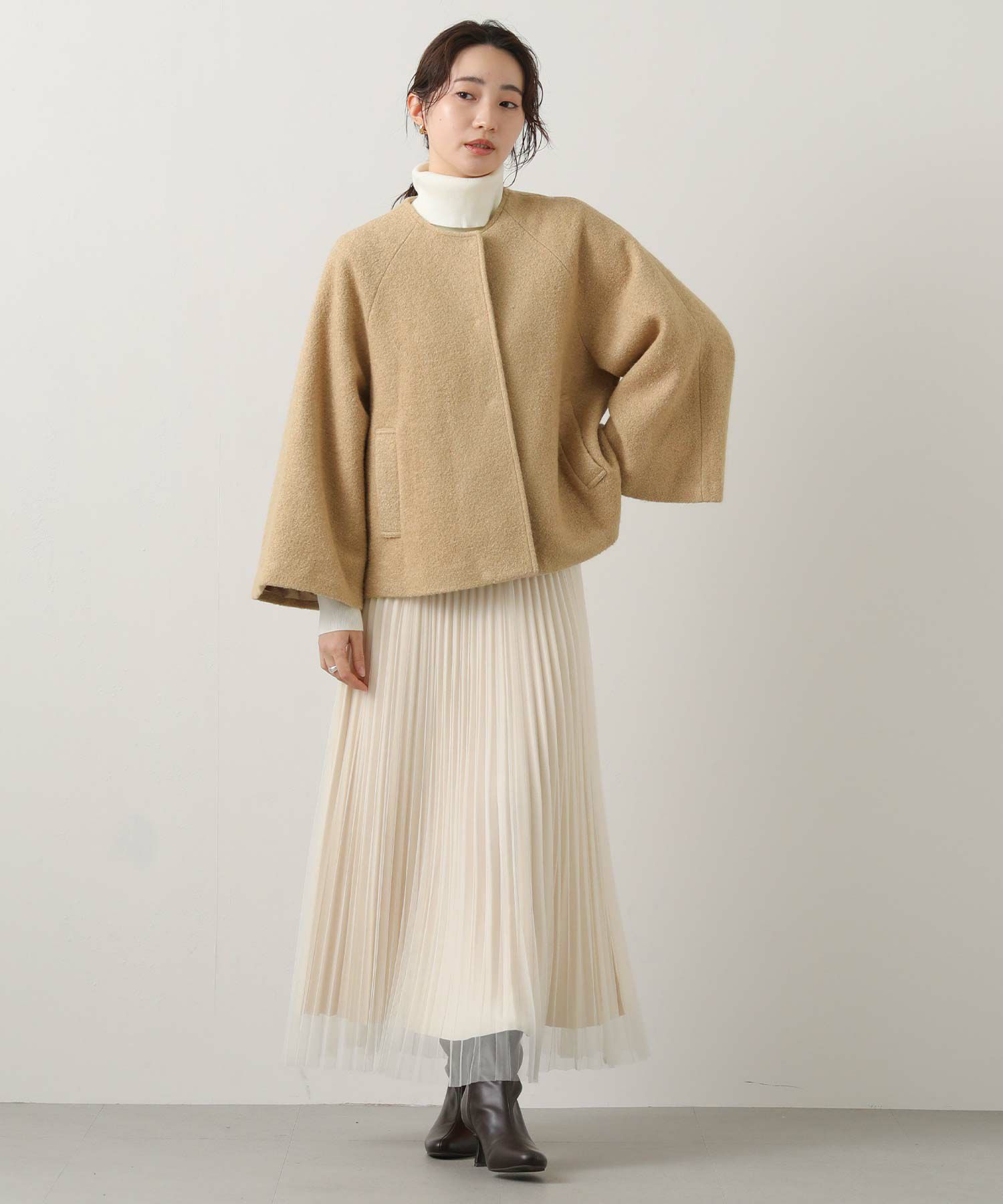 Gready Brilliantブークレケープコート | SEKIMIKI Online