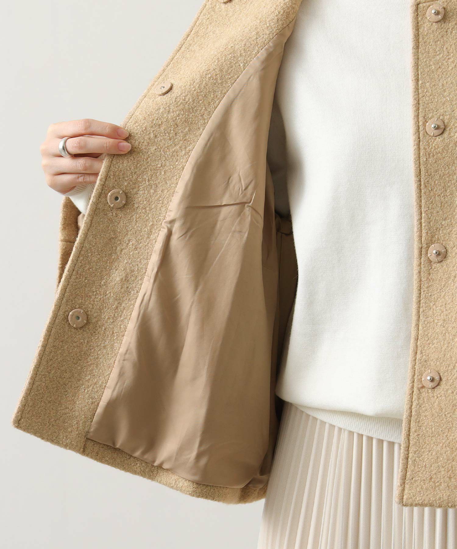 Gready Brilliantブークレケープコート | SEKIMIKI Online