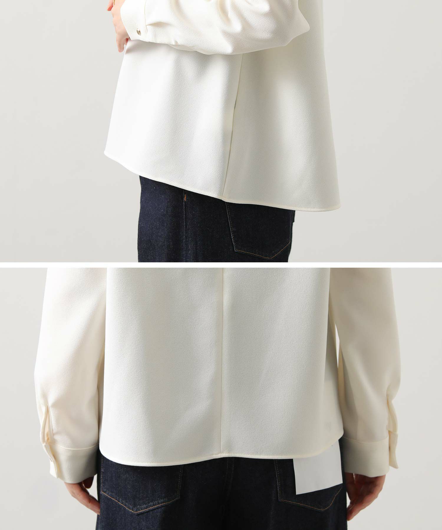 レースカラーブラウス　ホワイト Gready Brilliantジョーゼットレースカラーブラウス | SEKIMIKI Online