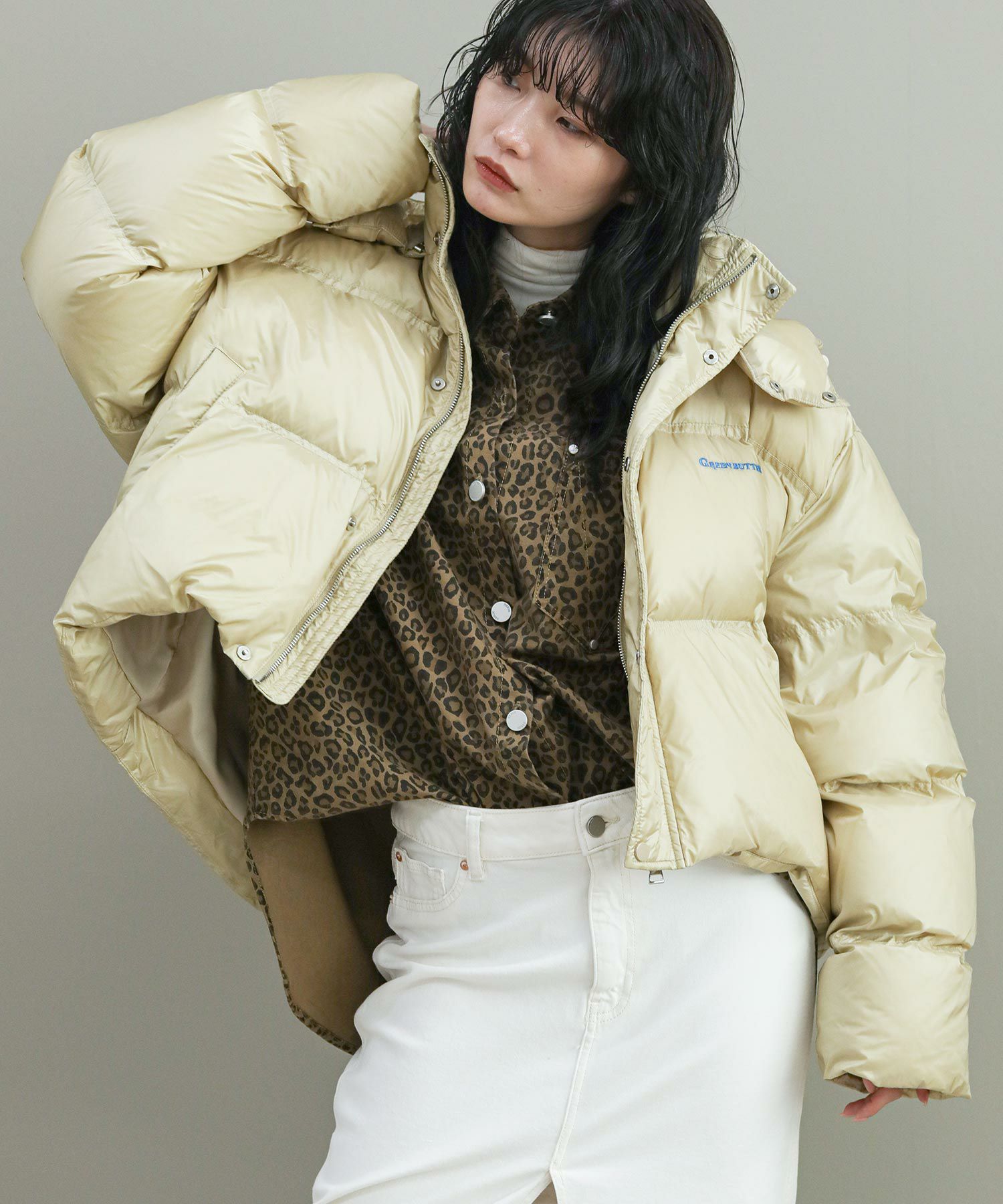 【サボニードル様】【美品】  ダウンジャケット The rejoiceダックダウンジャケット【GREEN BUTEER】 | SEKIMIKI Online