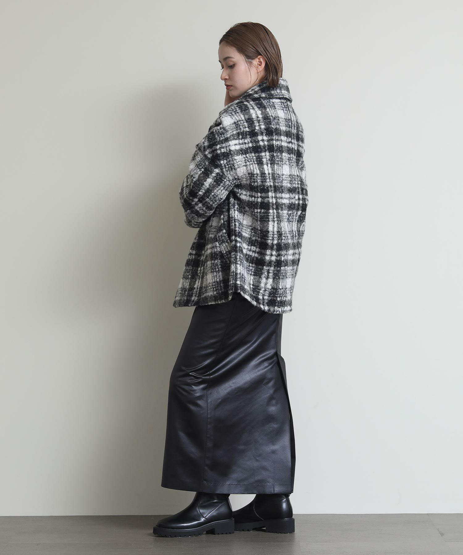 Re Fiinaブークレチェックコート | SEKIMIKI Online