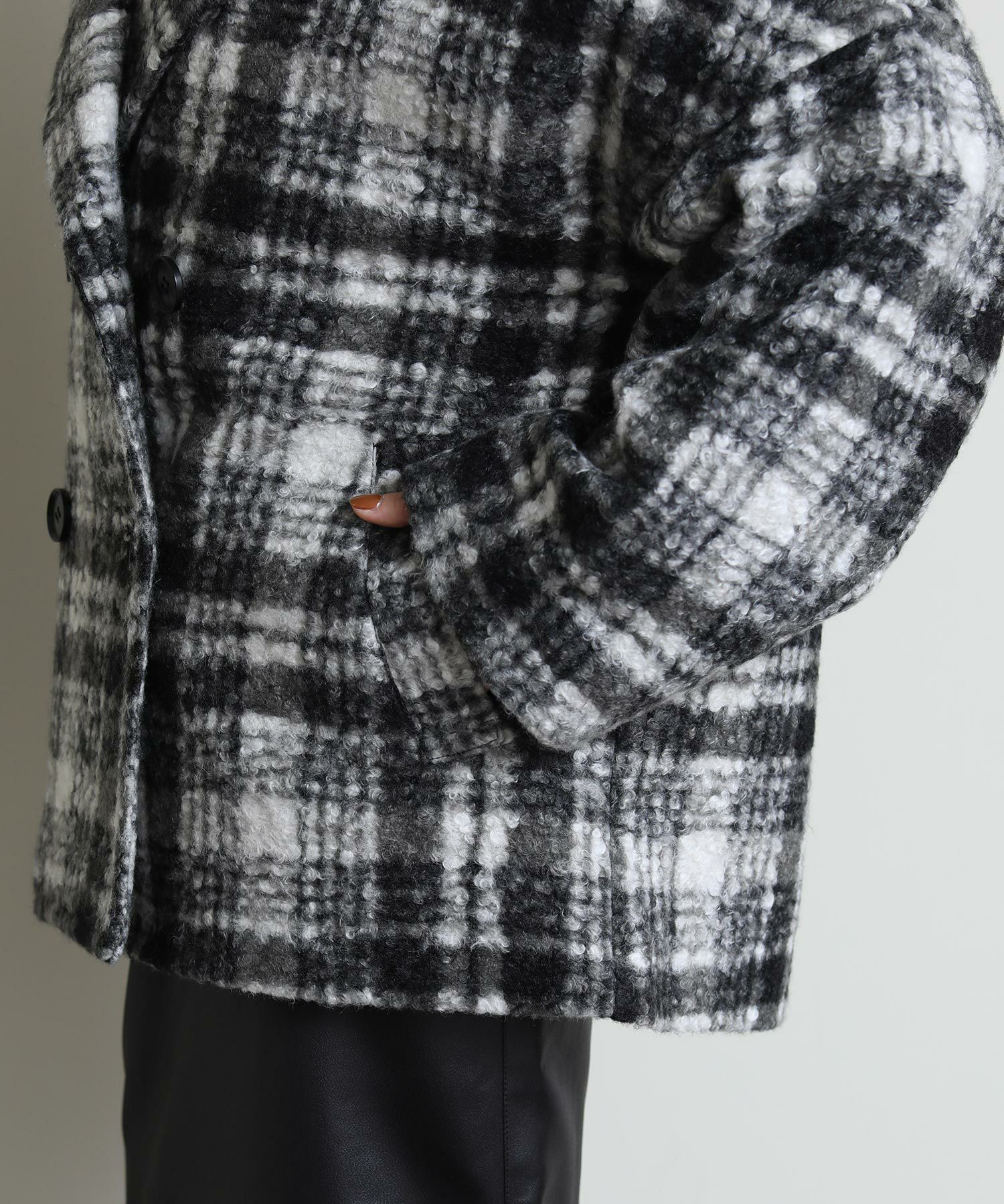 Re Fiinaブークレチェックコート | SEKIMIKI Online