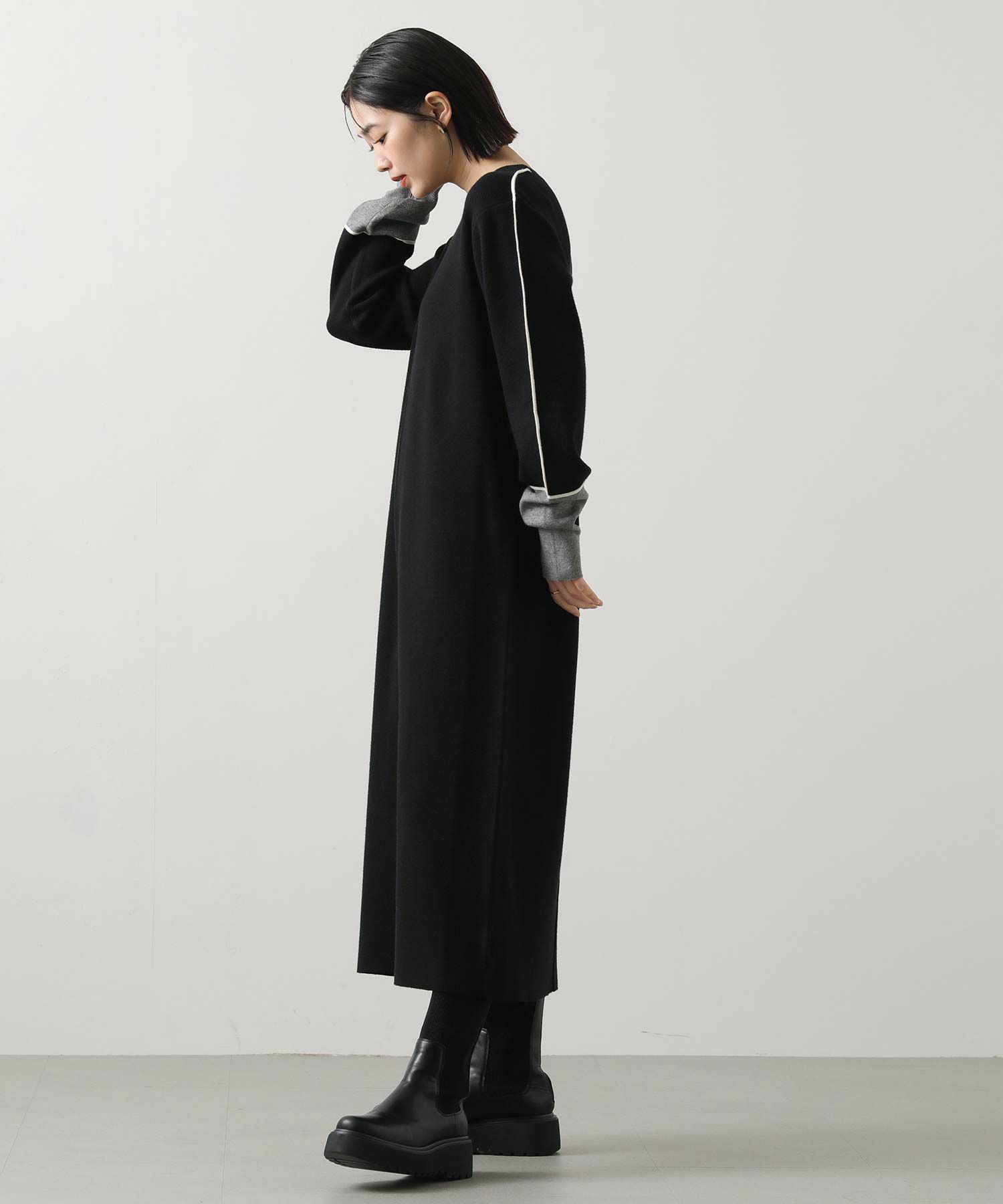 Gready Brilliantライン配色ミラノリブワンピース | SEKIMIKI Online