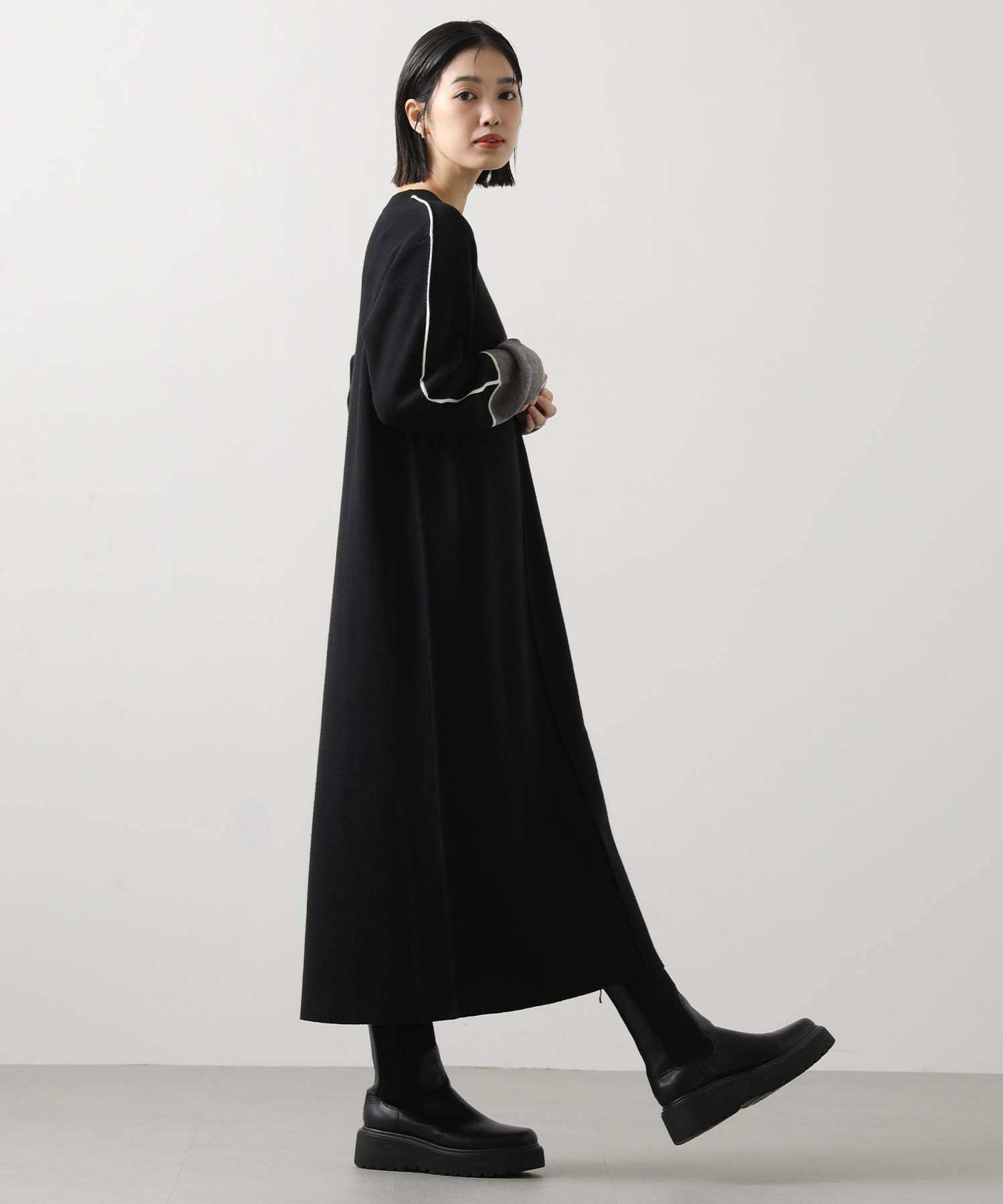 Gready Brilliantライン配色ミラノリブワンピース | SEKIMIKI Online