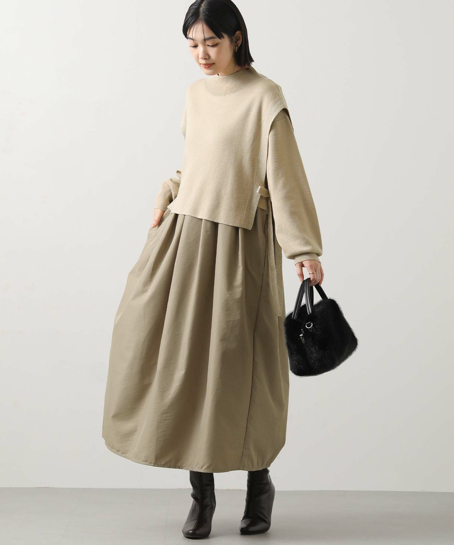 Gready Brilliantベスト×ニットワンピースset | SEKIMIKI Online